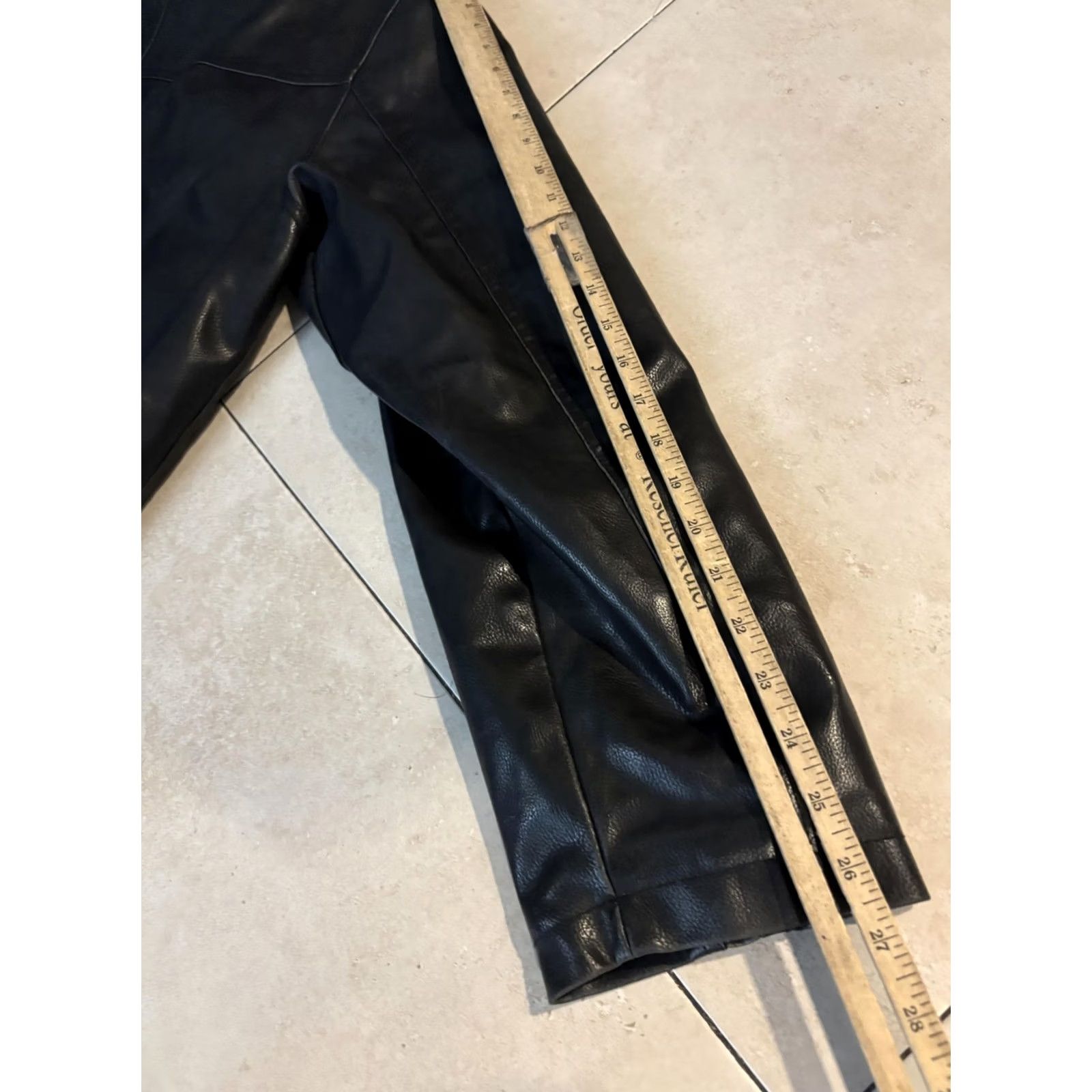 Vintage Arizona Jean Company Jacket Mens XL Black Faux Leather Hooded Moto Stripes Size US 36 / EU 52 - 7 Thumbnail