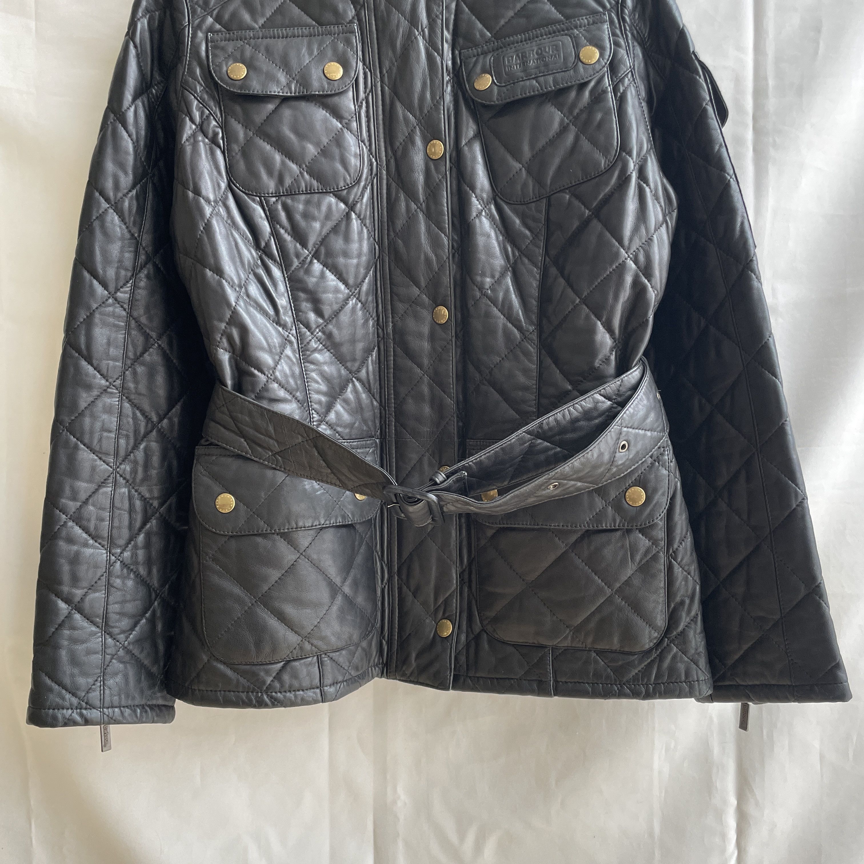 Barbour Barbour International Womens Nappa Leather Quilted Jacket Size M / US 6-8 / IT 42-44 - 6 Thumbnail