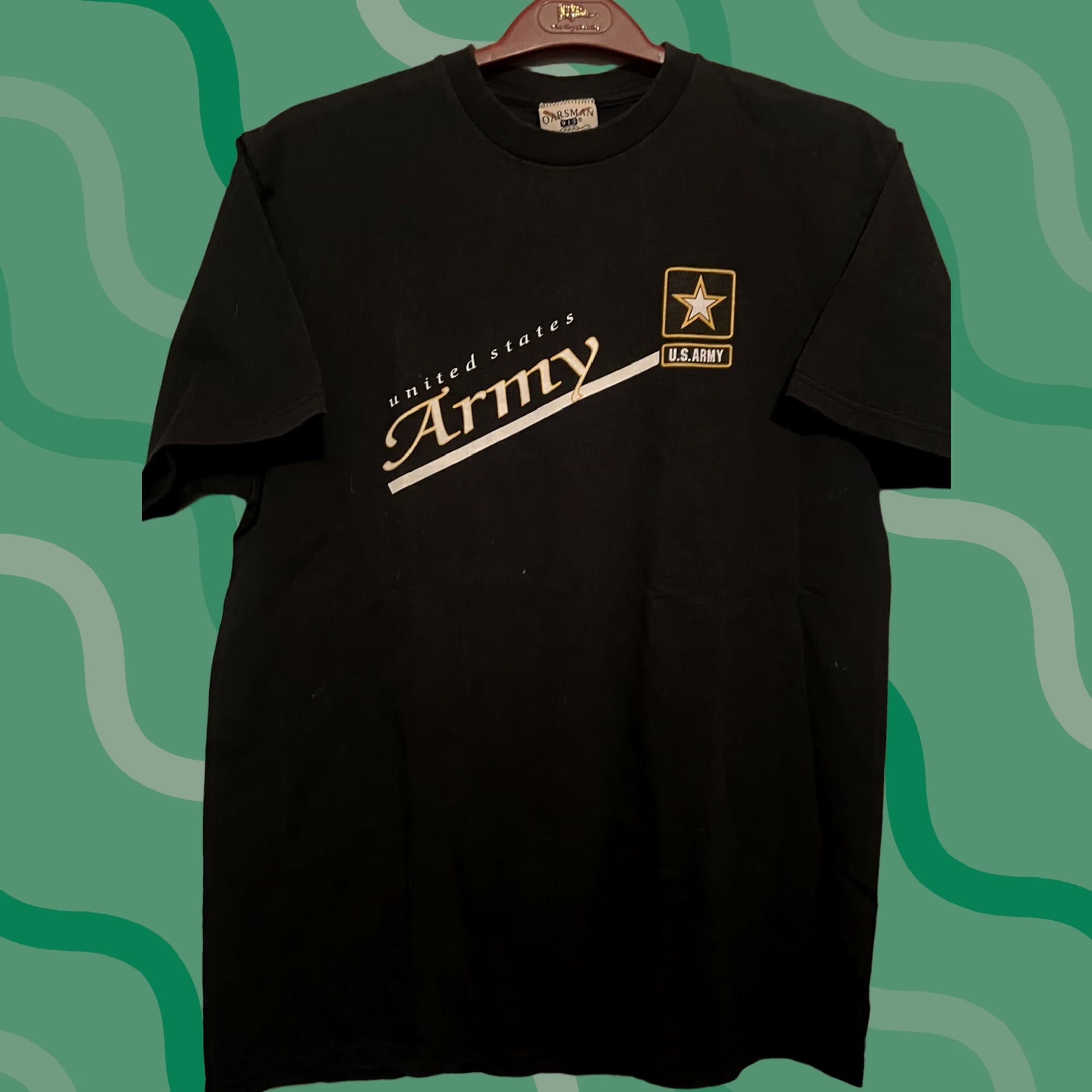 Vintage Vintage 90s United States Army Shirt Cotton Black Medium Oarsman Graphic 90s Size US L / EU 52-54 / 3 - 1 Thumbnail