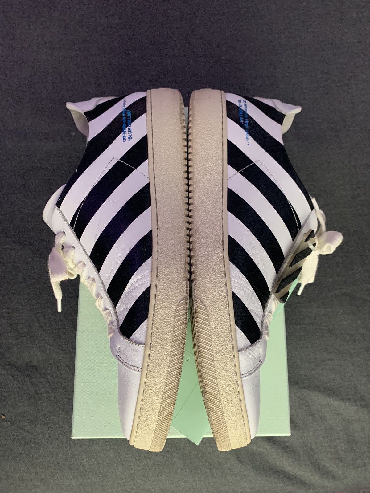 Off-White Off White Leather Striped Sneakers Size US 11 / EU 44 - 5 Thumbnail