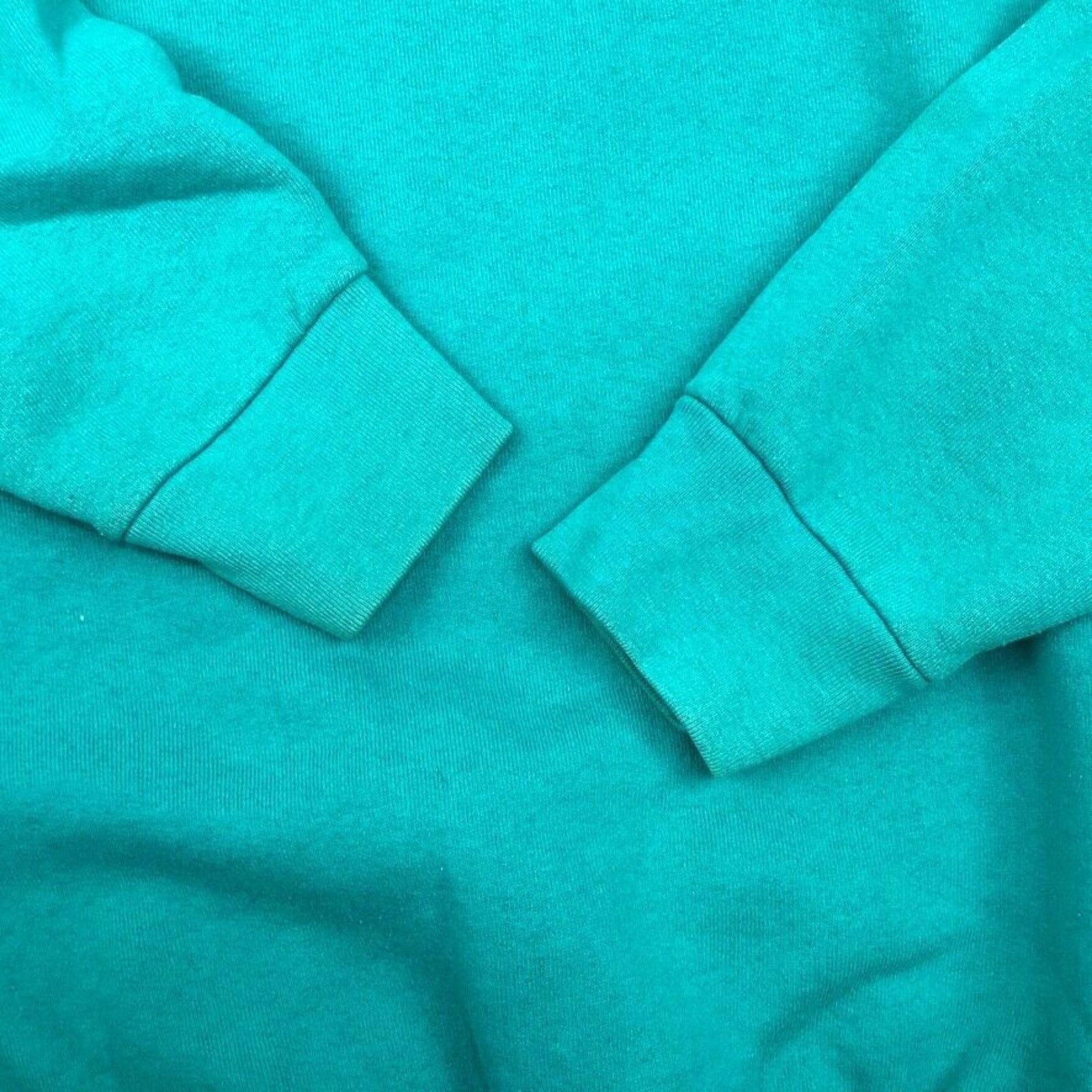 Fruit Of The Loom × Vintage Vintage 90s Fruit Of The Loom Teal Green Crewneck Sweater Size US XXL / EU 58 / 5 - 3 Thumbnail