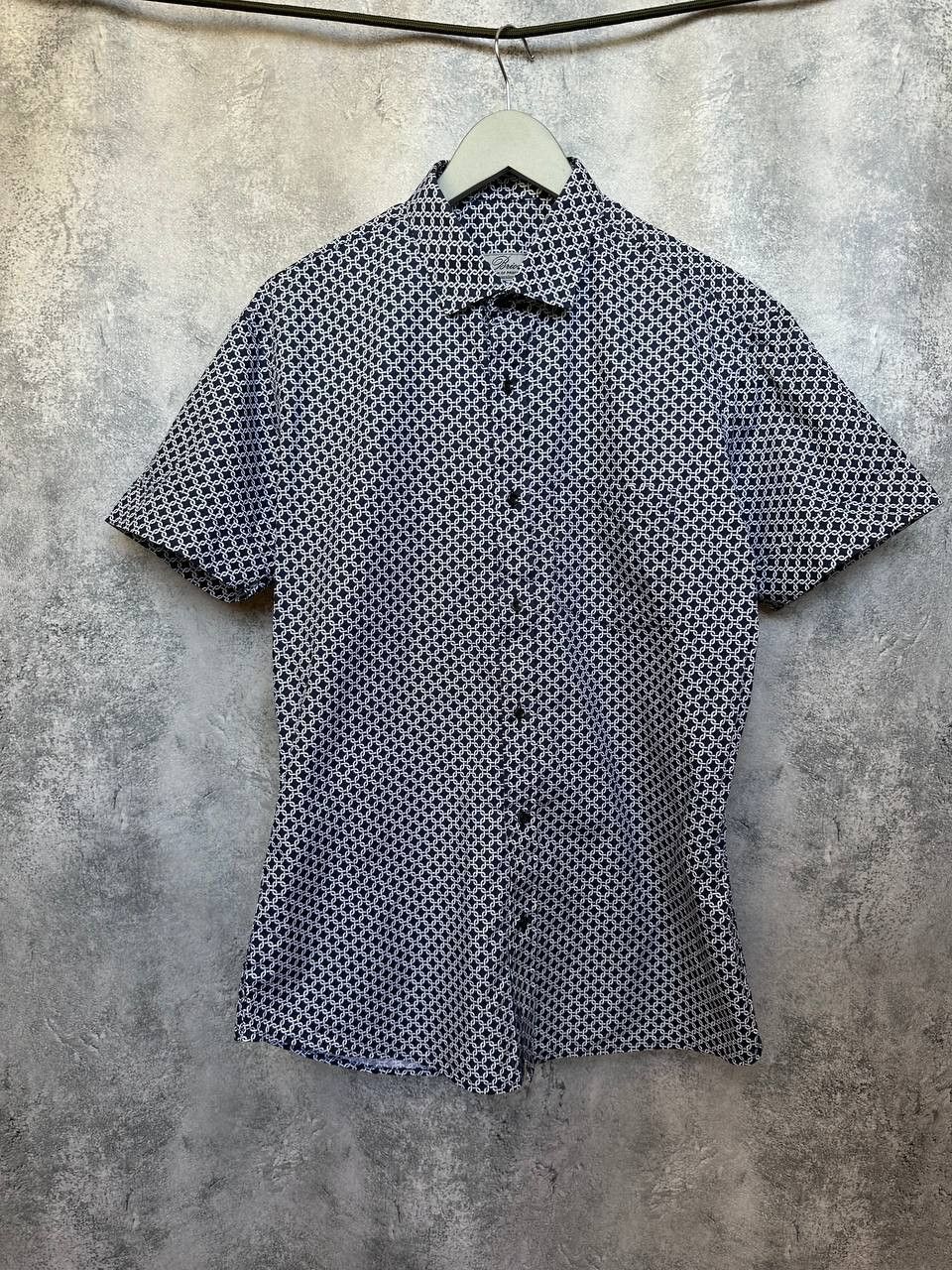 Brioni Brioni Patterned Short Sleeve Button-Up Shirt Chain Print Size US L / EU 52-54 / 3 - 2 Thumbnail