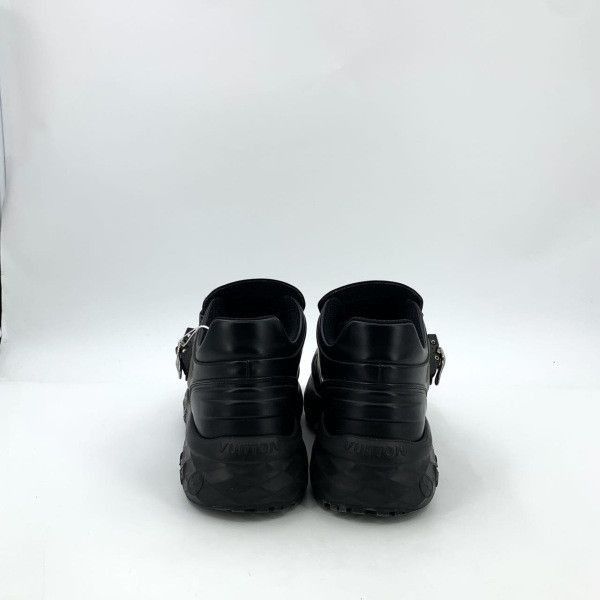 Louis Vuitton Louis Vuitton Black Leather Lifestyle Sneakers -2508 Size US 8 / EU 41 - 4 Thumbnail