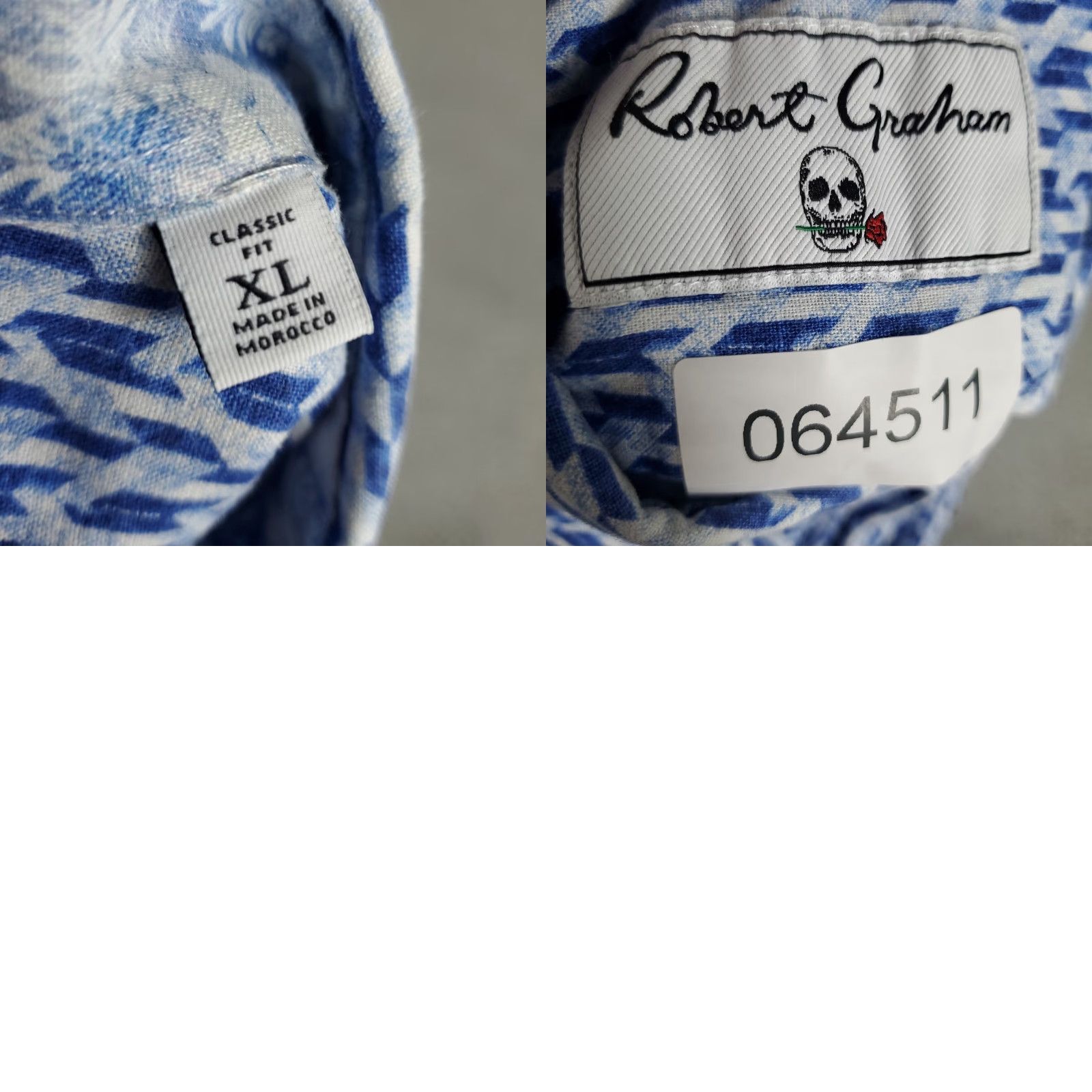 Robert Graham Robert Graham Shirt Mens XL Blue Button-Up Long Sleeve Cotton Linen Geometric Pattern Classic Modern Preppy Vintage No Size US XL / EU 56 / 4 - 8 Thumbnail