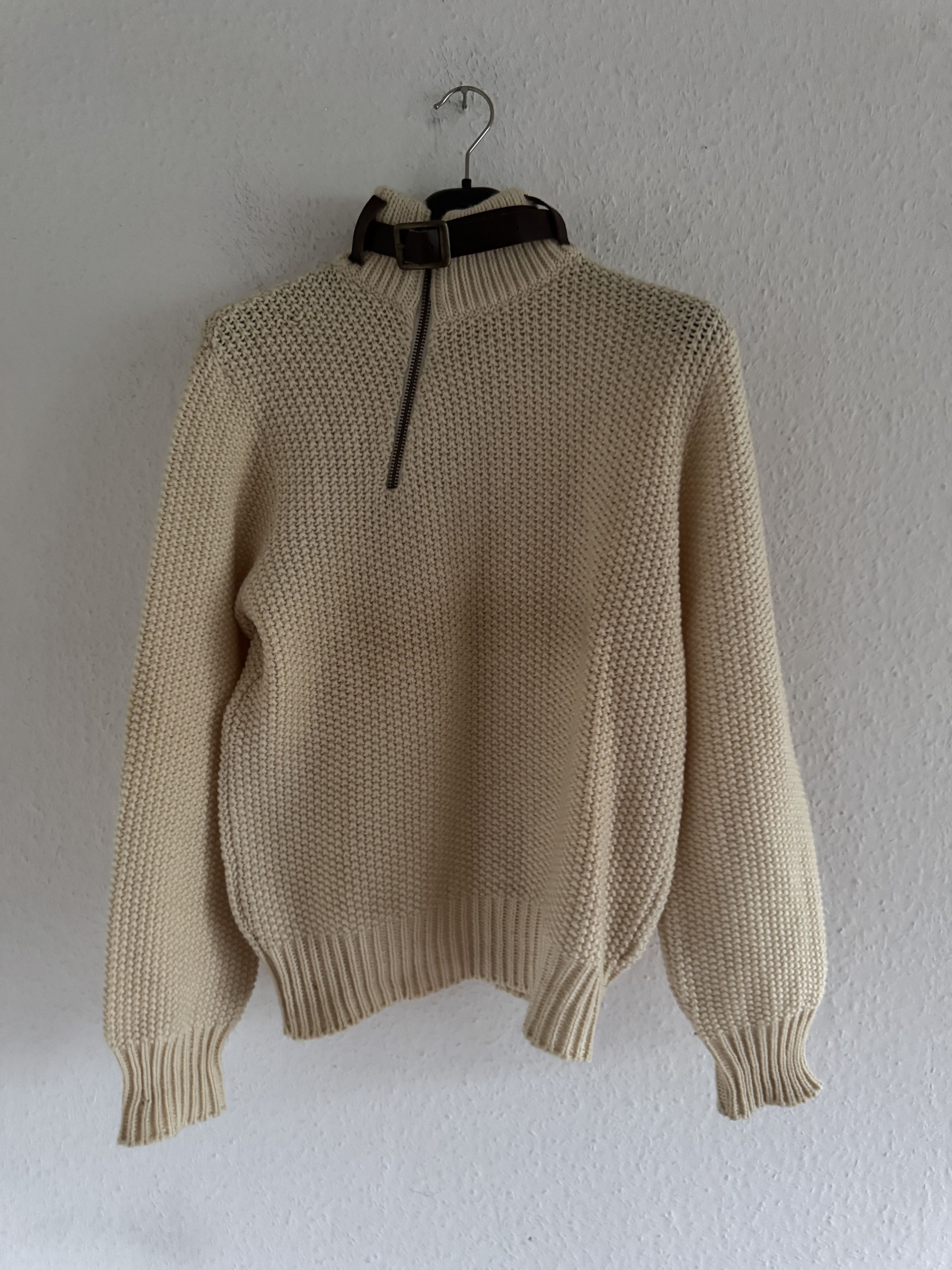 Dsquared2 FW02 Leather Strap Half Zip Knit Sweater Size US L / EU 52-54 / 3 - 3 Thumbnail