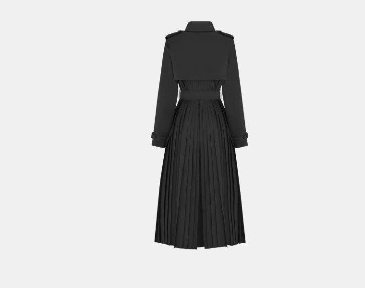 Dior o1w1db10425 357M35A Pleated Trench Coat in Black Size XL / US 12-14 / IT 48-50 - 2 Thumbnail