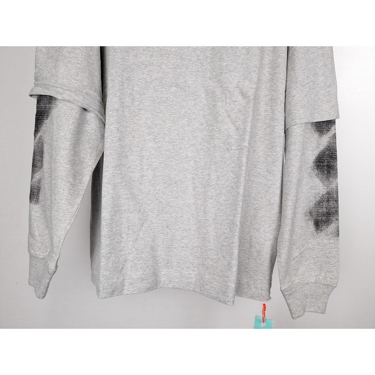 Off-White o1rshd1 Q:2 / DUP /Jumbo Arrow Double L/S Tee Shirt in Grey Size US XL / EU 56 / 4 - 6 Thumbnail