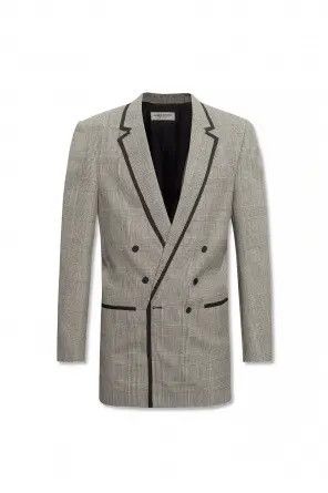 Saint Laurent Paris o1bcso1str1124 Long Double Breasted Jacket in Grey Size US M / EU 48-50 / 2 - 1 Thumbnail