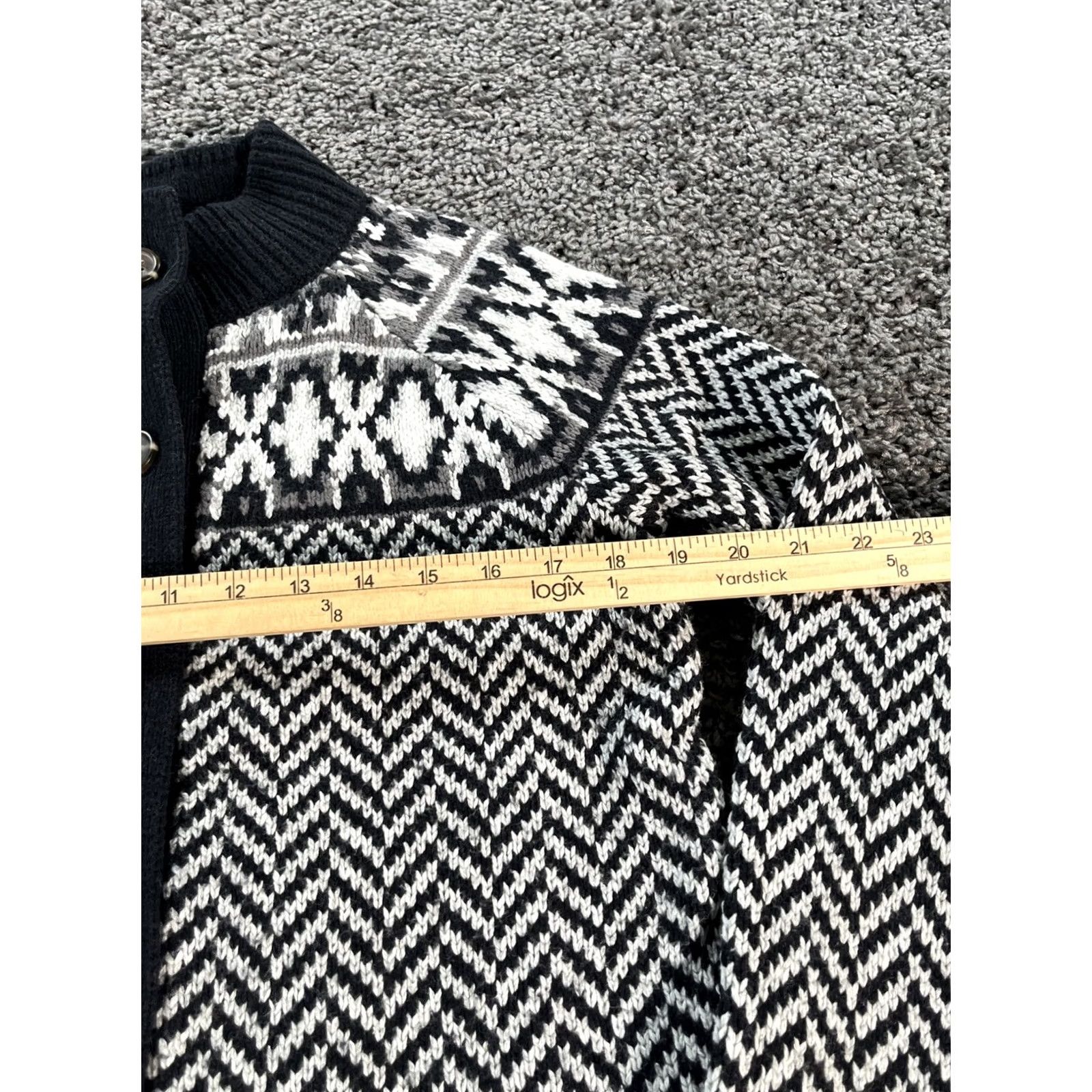 Lands' End Lands' End Cardigan Sweater Womens M Chunky-Knit Multicolor Button Cotton Gray Long Sleeve Collar Knit Shirt/ sweater Womens Size M / US 6-8 / IT 42-44 - 3 Thumbnail