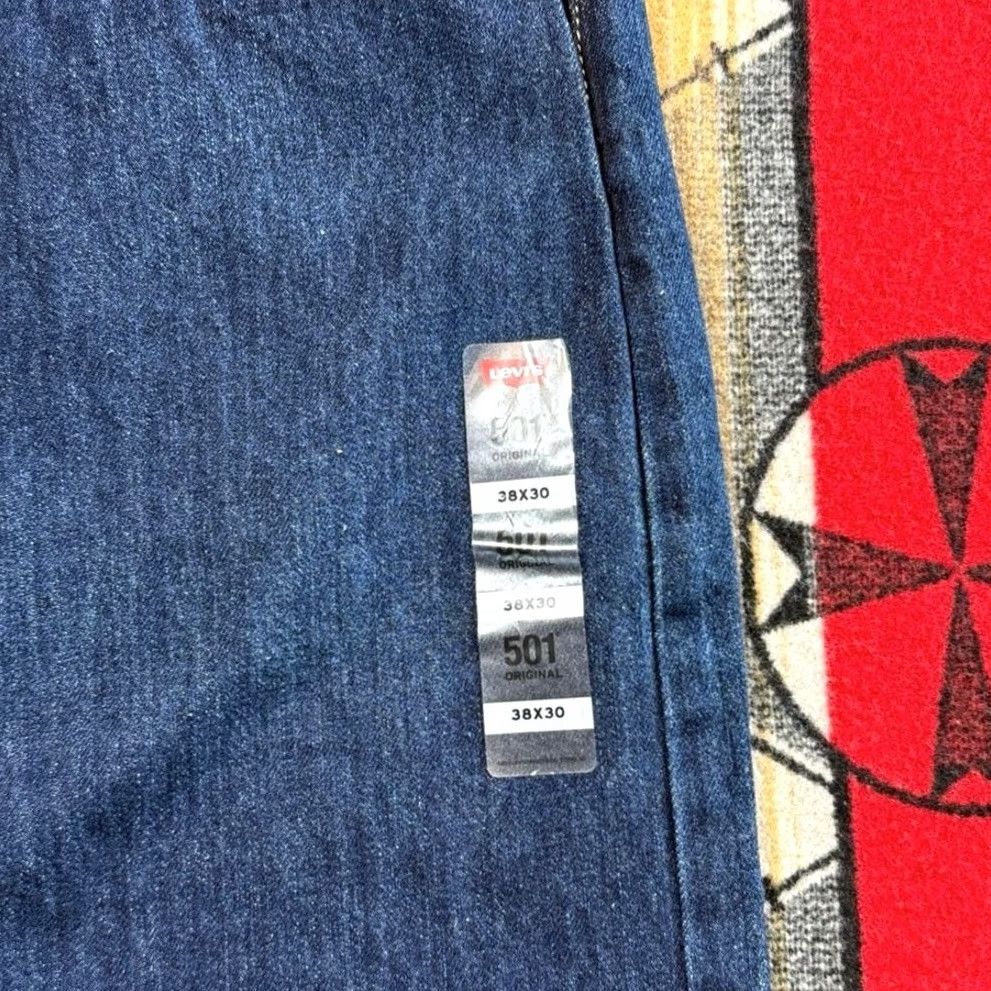 Levi's Men's Levi's 501 Original Blue Denim Jeans 38x30 Button Fly Straight Size US 38 / EU 54 - 3 Thumbnail