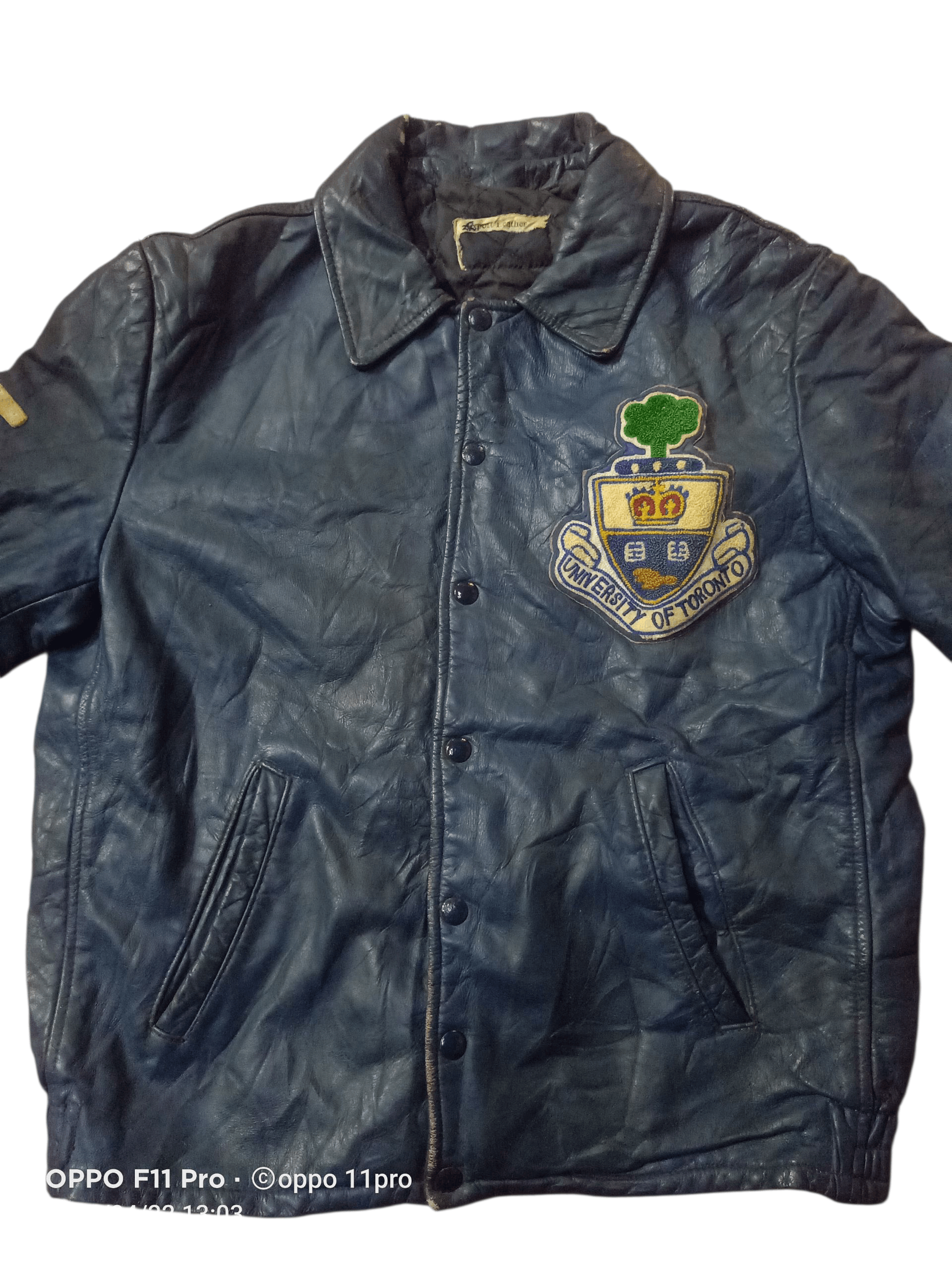 Genuine Leather 💥Vintage 60S Universiti Of Toronto Leathers EmbroideryMen💥 Size US M / EU 48-50 / 2 - 1 Thumbnail