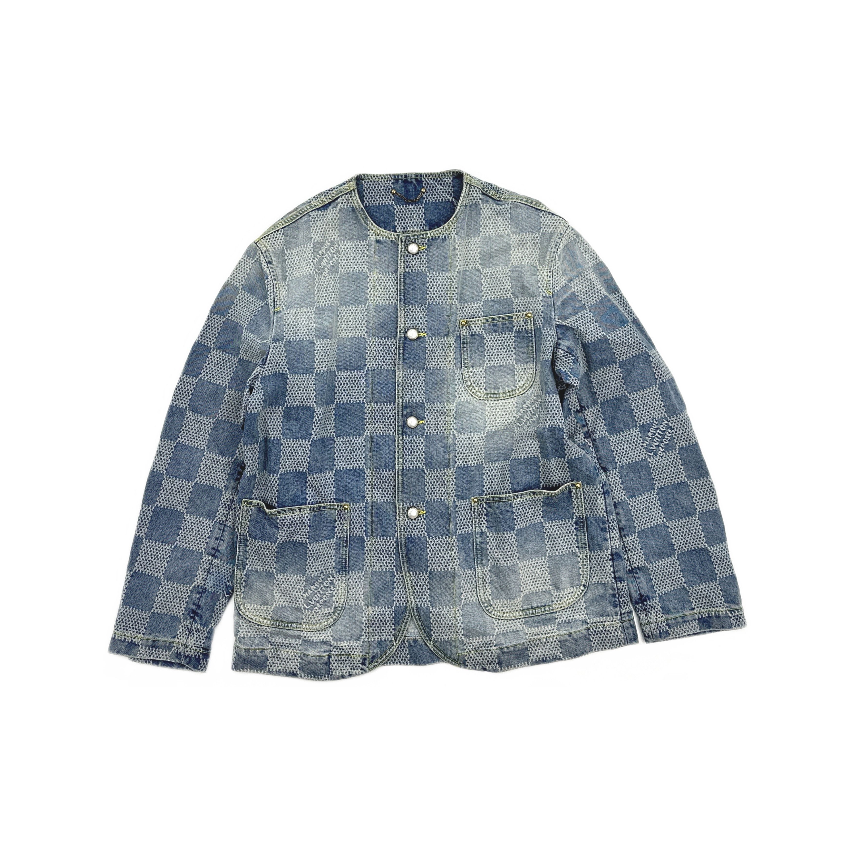 Louis Vuitton Louis Vuitton Checkered Denim Jacket Size 50 Size US M / EU 48-50 / 2 - 1 Thumbnail