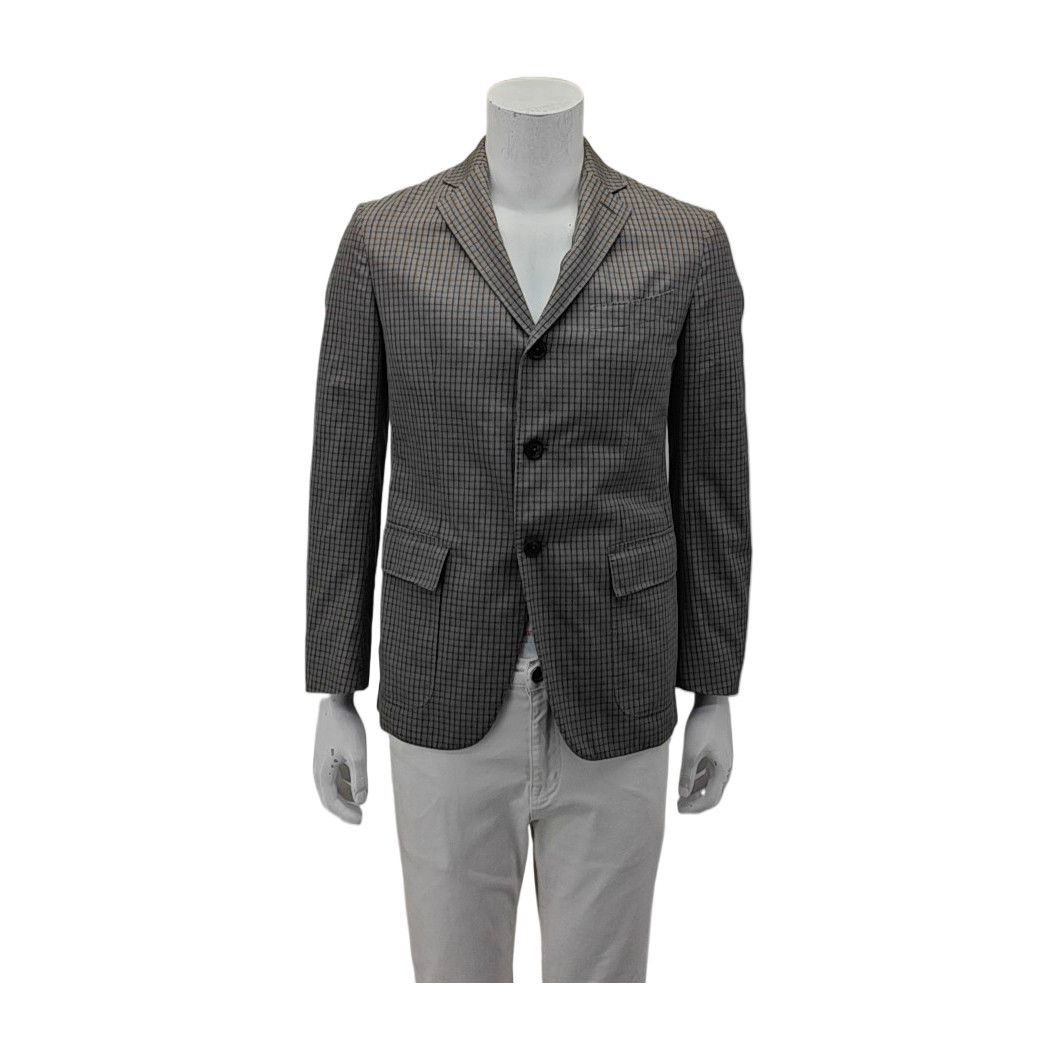 Ermenegildo Zegna Ermenegildo Zegna Gray Checked Cotton Blazer 38S Size 34R - 1 Thumbnail