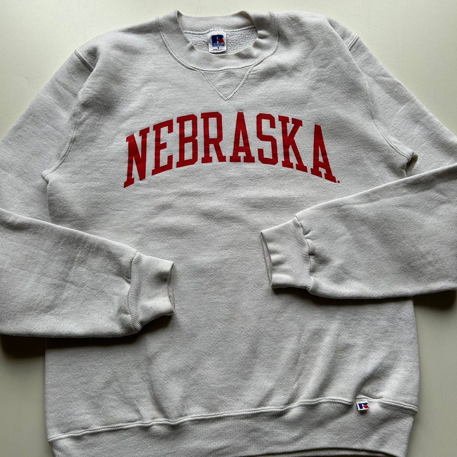 NCAA Vintage 90s Nebraska NCAA Spell Out Crewneck XS White Rare Size US XS / EU 42 / 0 - 2 Thumbnail