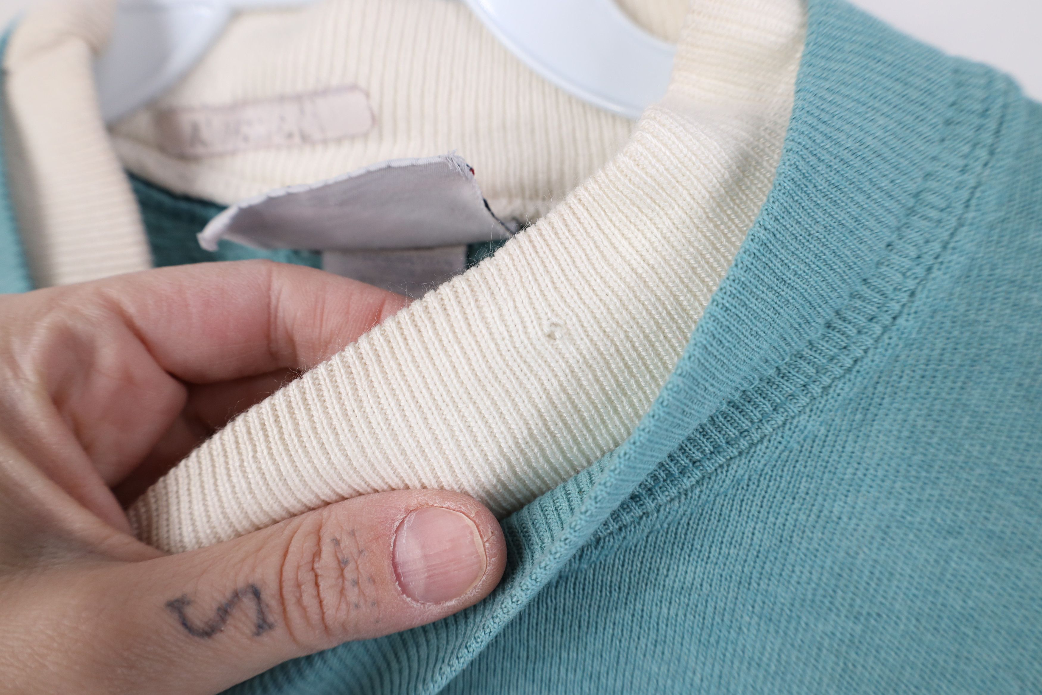 Vintage Vintage 90s Streetwear Thin Nature Leaf Sweatshirt Teal USA Size XL / US 12-14 / IT 48-50 - 8 Thumbnail