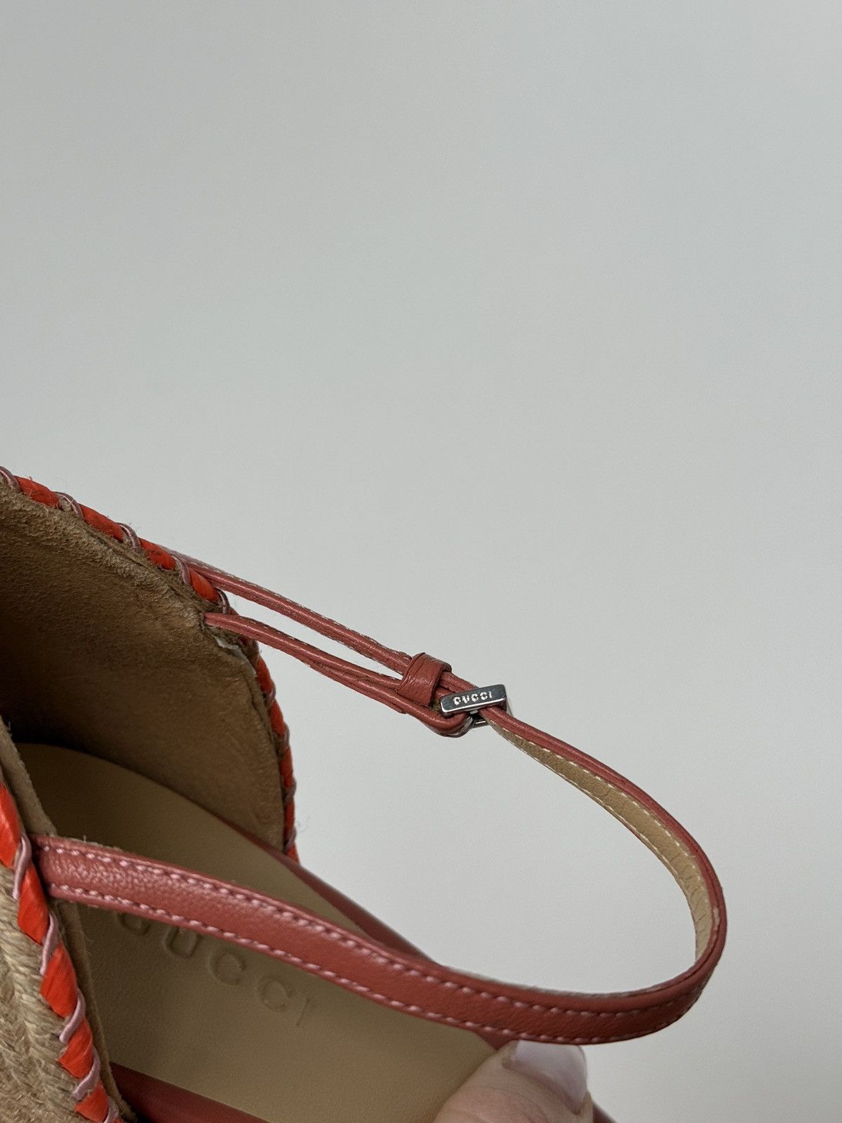 Gucci Gucci Espadrilles Wedges Sandals Coral Orange Size US 7 / IT 37 - 6 Thumbnail