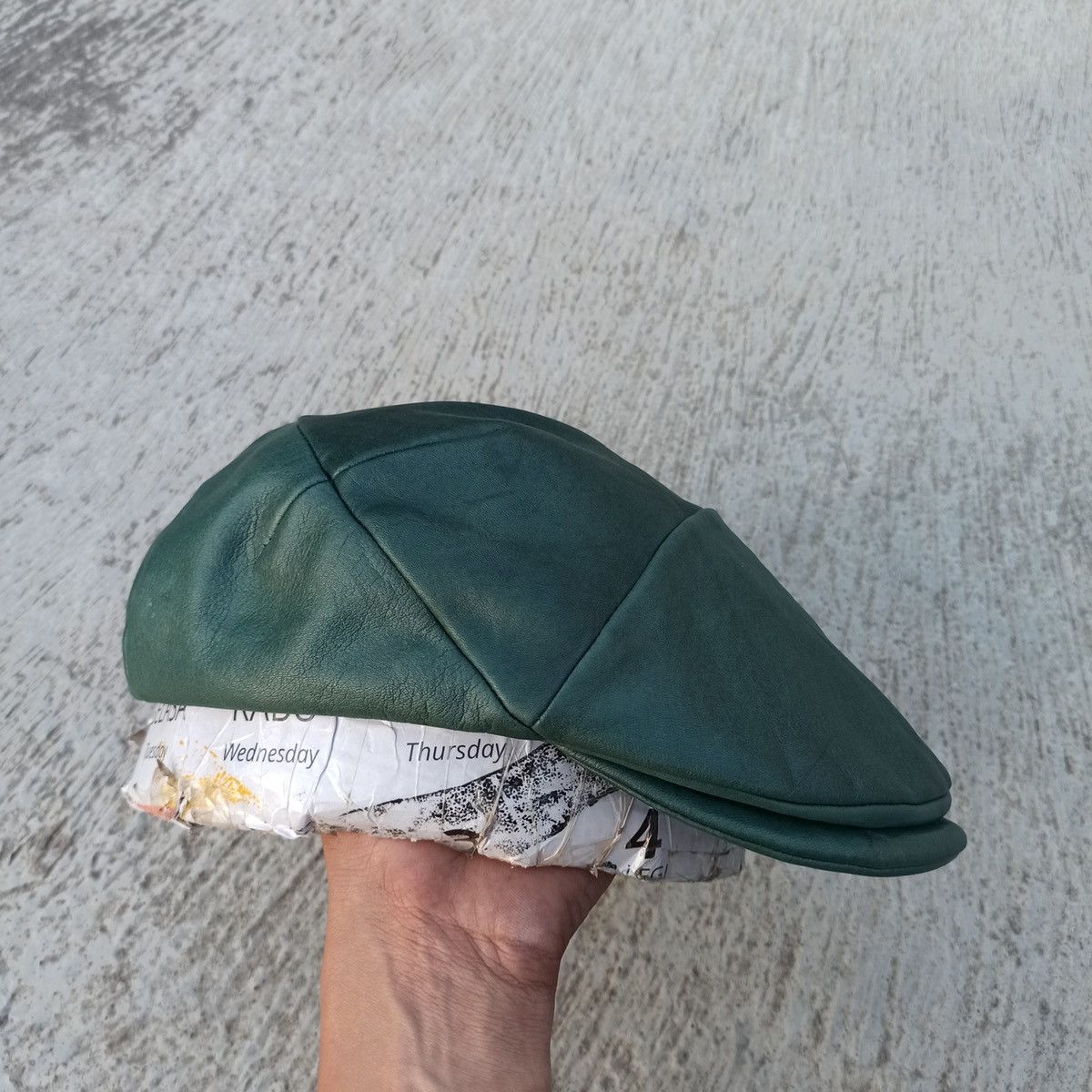 CA4LA × Leather Leather. Forest green flatcap by CA4LA Size 34 - 7 Thumbnail