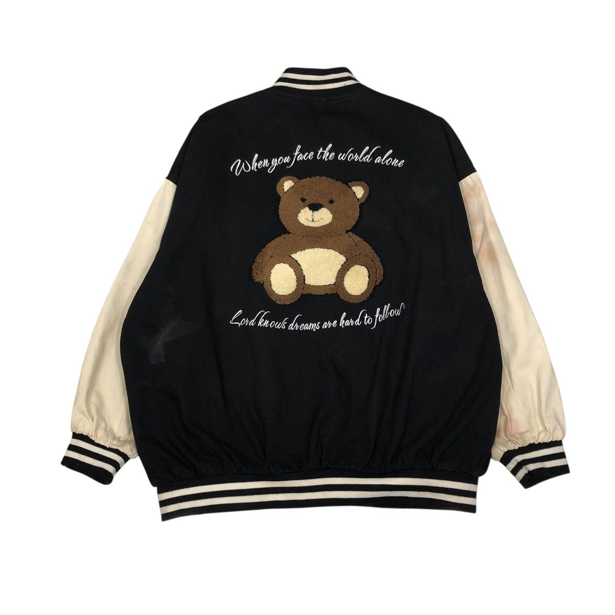 Japanese Brand 🔥VINTAGE BOMBER JACKET VARSITY HOOK BIG LOGO DESIGN CARTOON Size US XL / EU 56 / 4 - 2 Thumbnail