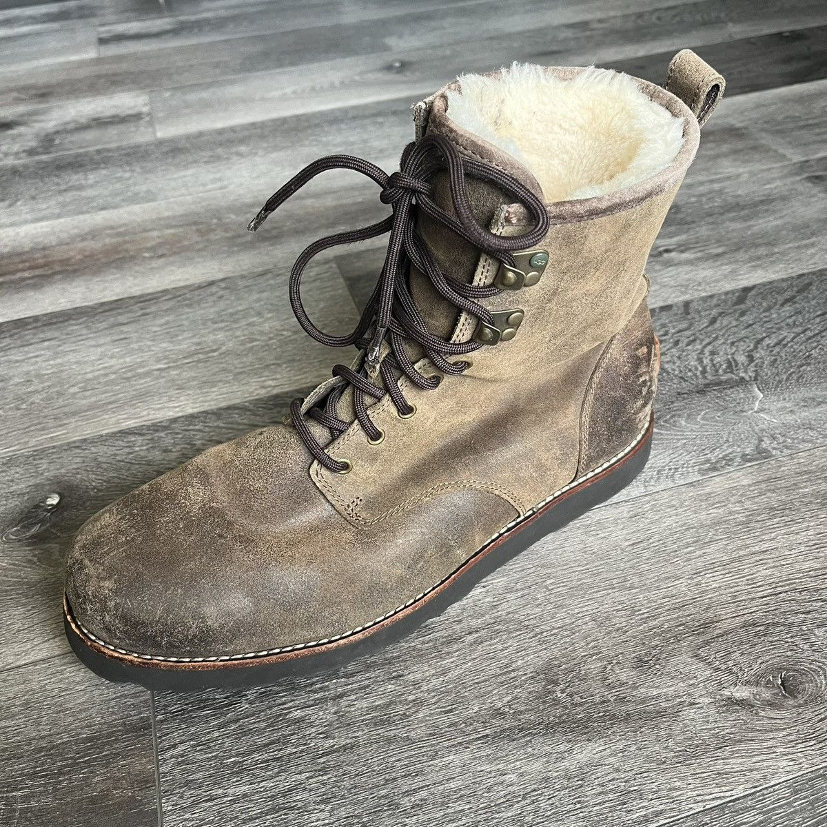 Ugg Ugg Australia Hannen Shearling Sheepskin Leather Boots Brown Size US 13 / EU 46 - 10 Thumbnail