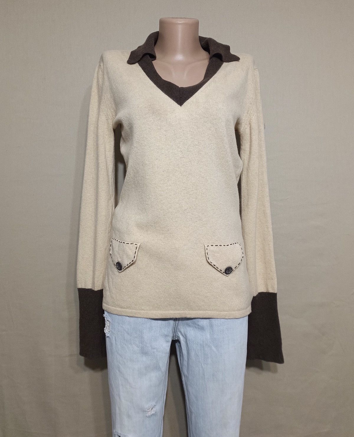 Other Donna Lane Pure Cashmere Beige Designer Sweater Size L Size L / US 10 / IT 46 - 2 Thumbnail