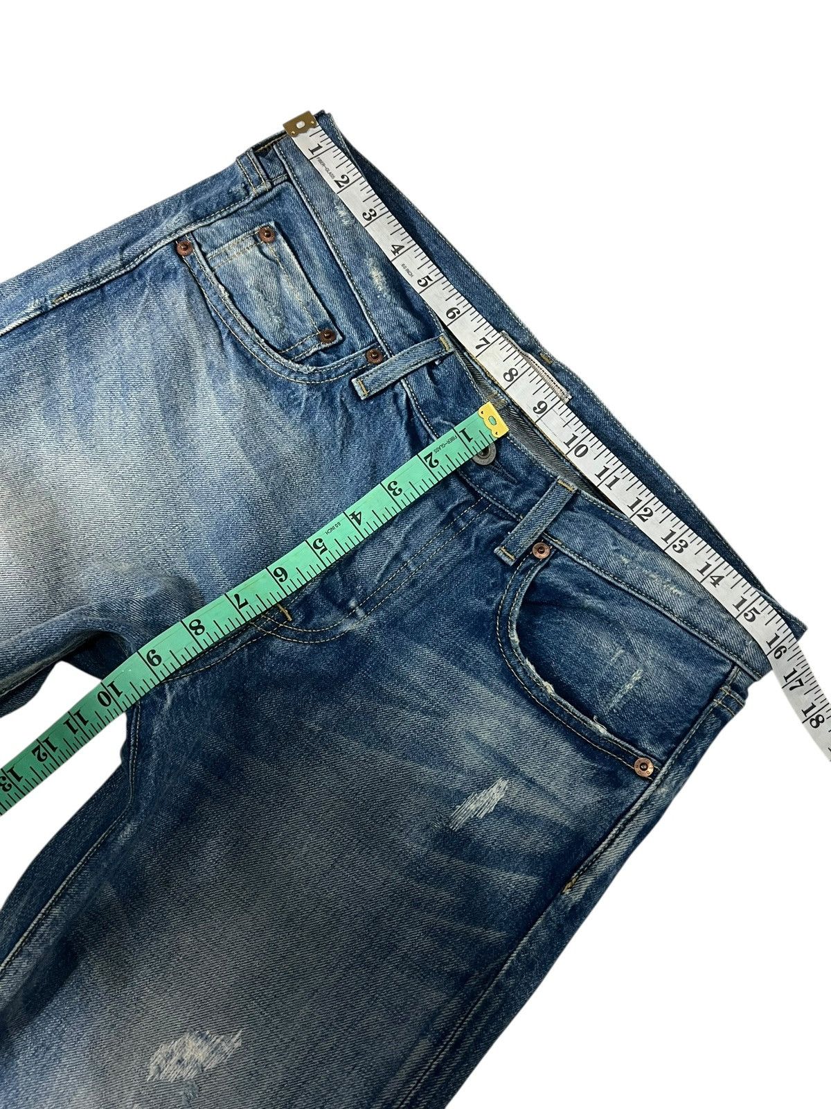 Japanese Brand Vintage Japanese Brand Selvedge Distress Denim Jean Size US 31 - 17 Thumbnail