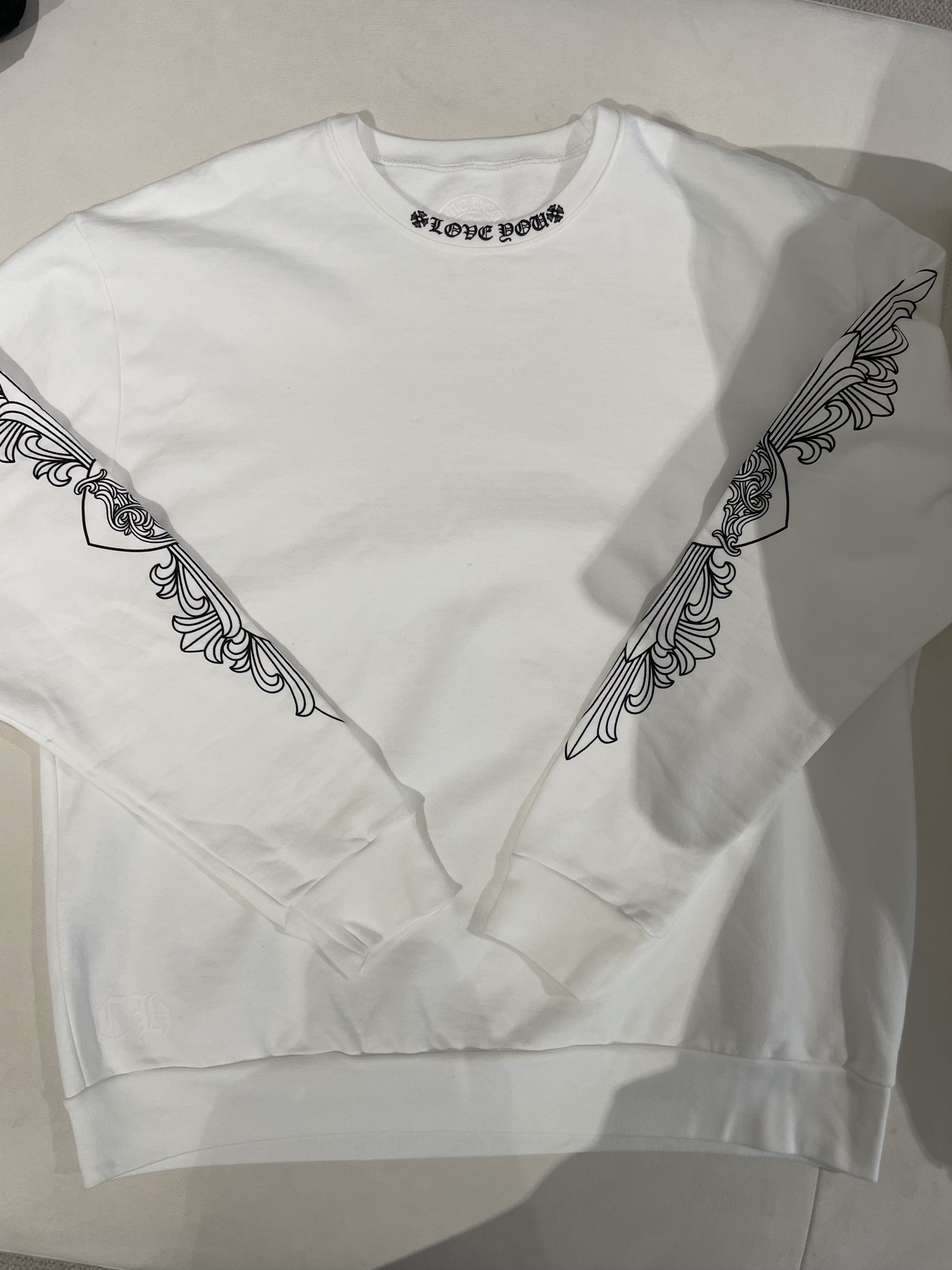 Chrome Hearts Chrome Hearts LOVE YOU Letter White Sweatshirt Size US M / EU 48-50 / 2 - 3 Thumbnail