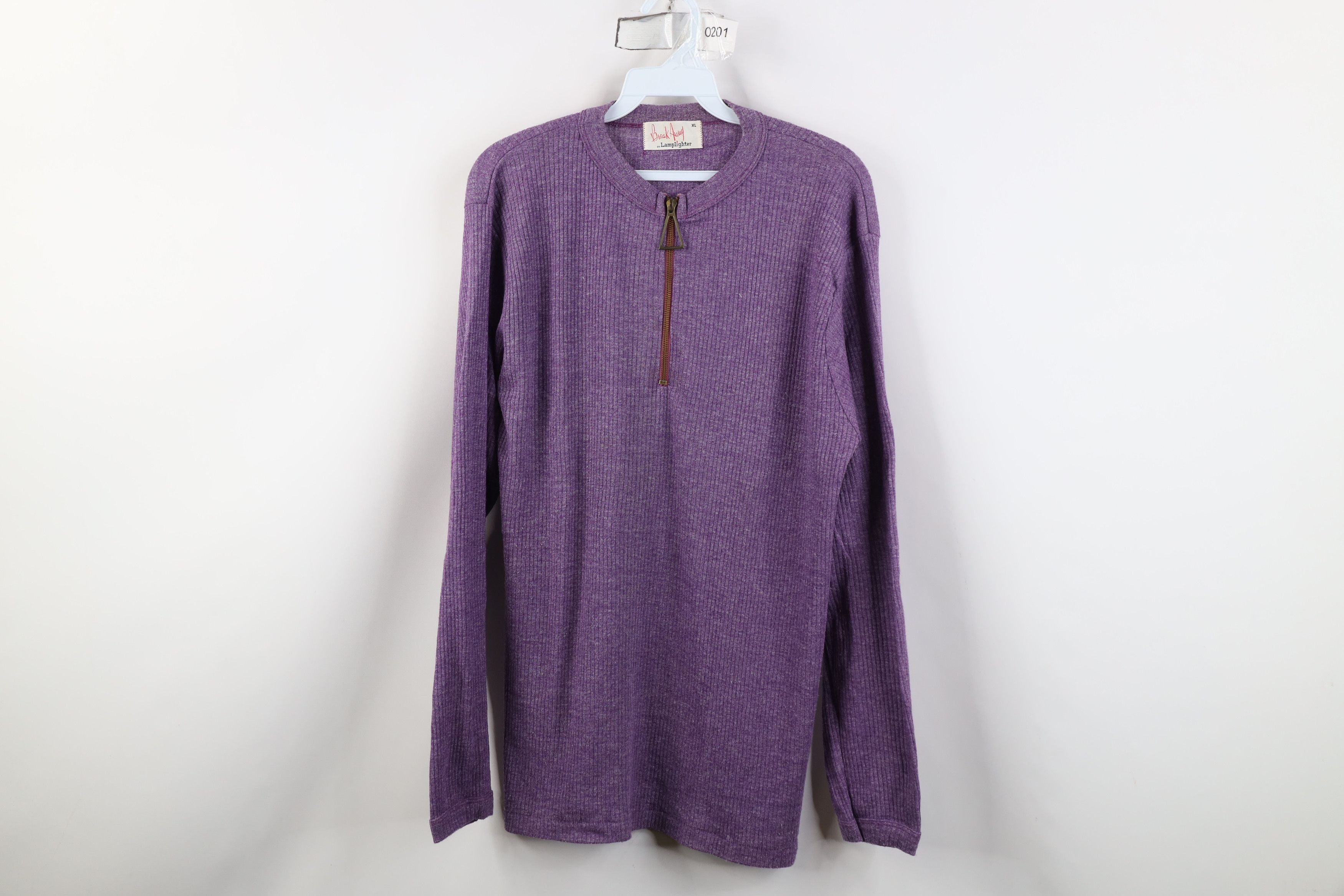 Vintage Vintage 60s Streetwear Ribbed Knit Lightweight Zip Sweater Size XL / US 12-14 / IT 48-50 - 1 Thumbnail