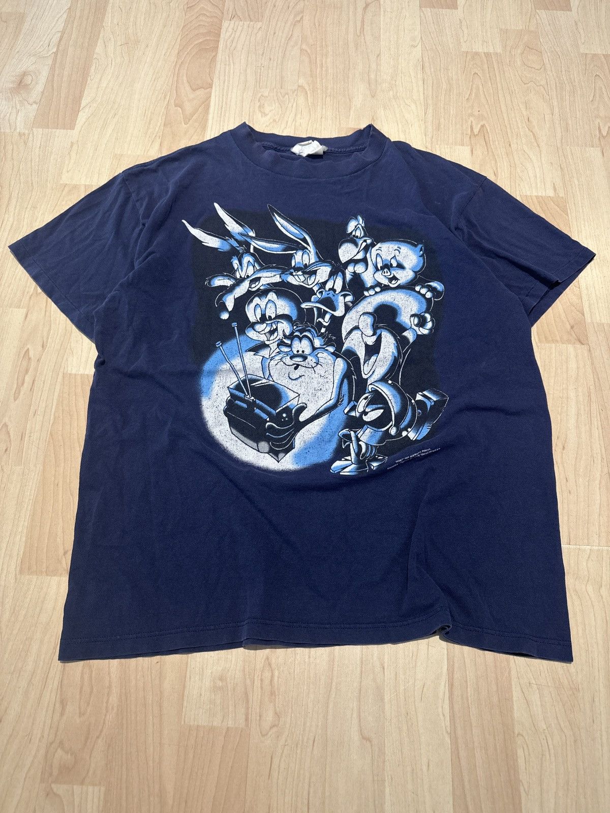 Vintage × Warner Bros Vintage 90s Taz Looney Tunes Television T-Shirt Size US L / EU 52-54 / 3 - 1 Thumbnail