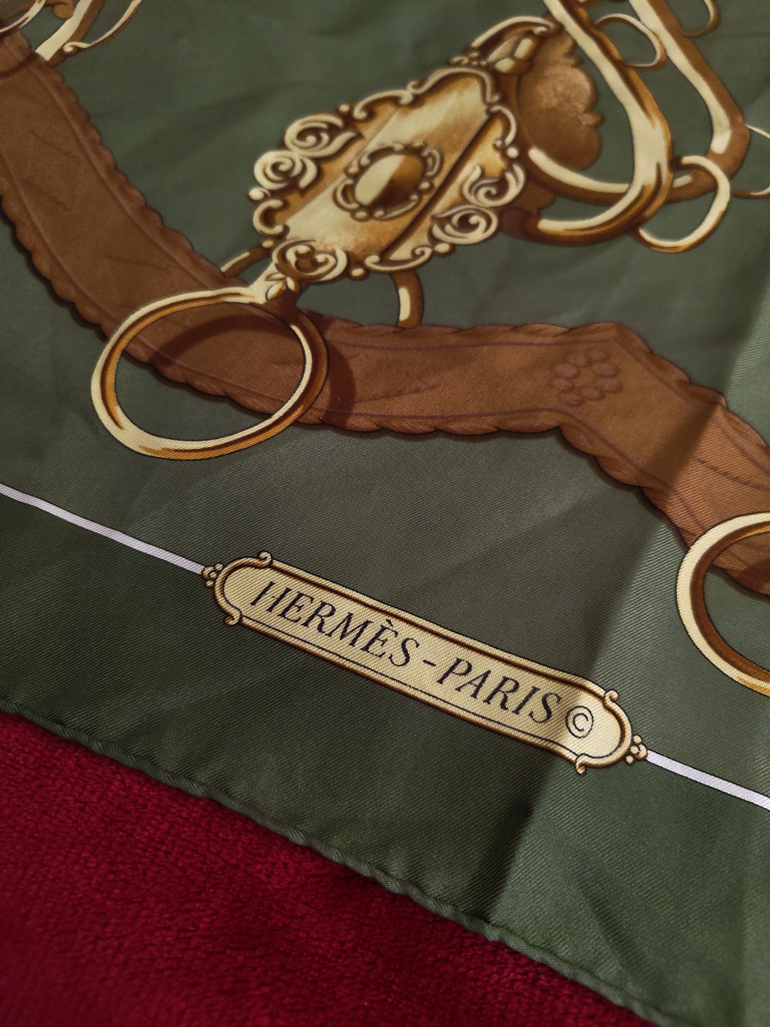 Hermes Silk scarf Hermes Guillemot 1974 in green Size ONE SIZE - 5 Thumbnail