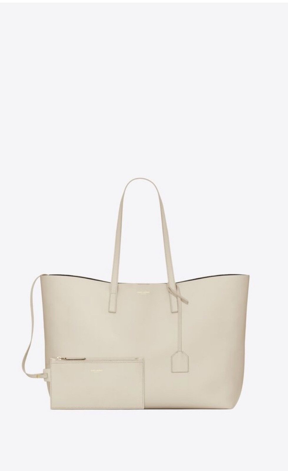 o1b1hav110724 Size: OS / Shopping Leather Tote Bag in Ivory