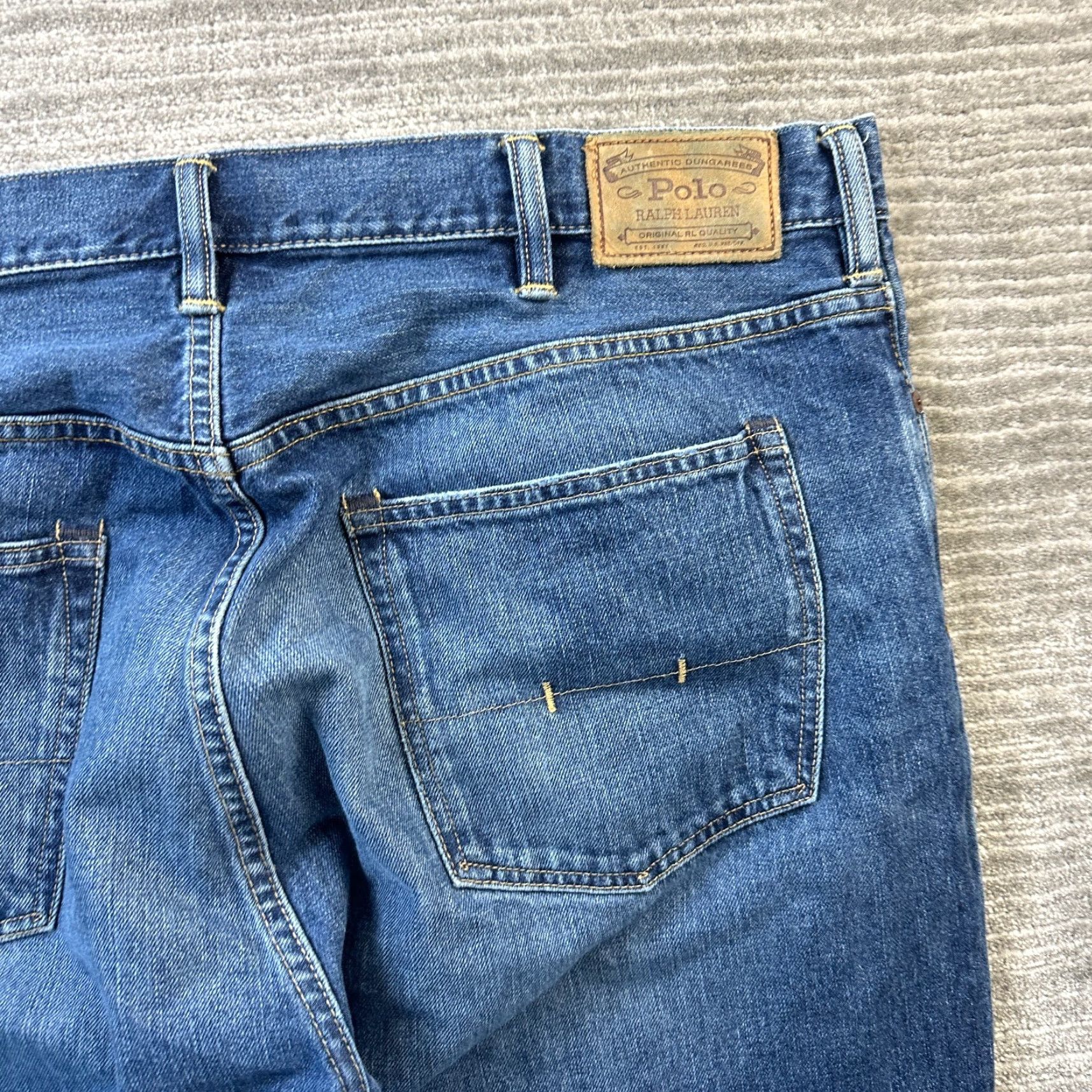 Polo Ralph Lauren Polo Ralph Lauren Jeans Mens 42Bx34 Blue Denim Hampton Relaxed Straight Big Tall Jeans Size US XL / EU 56 / 4 - 4 Thumbnail