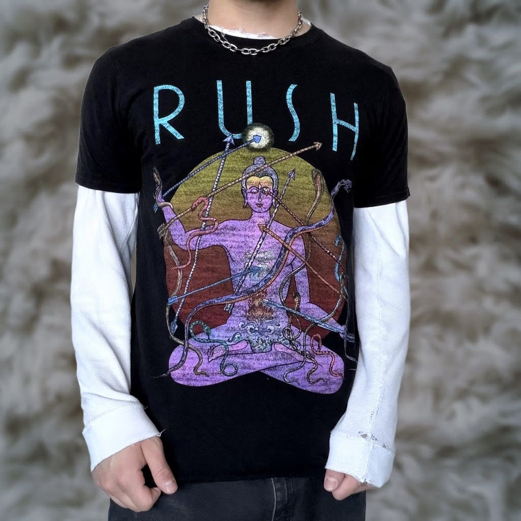 Arrow Y2K Band Tee Rush Shirt Mens Medium Black Snakes & Arrows Tour Graphic Rock Top Size US M / EU 48-50 / 2 - 1 Thumbnail