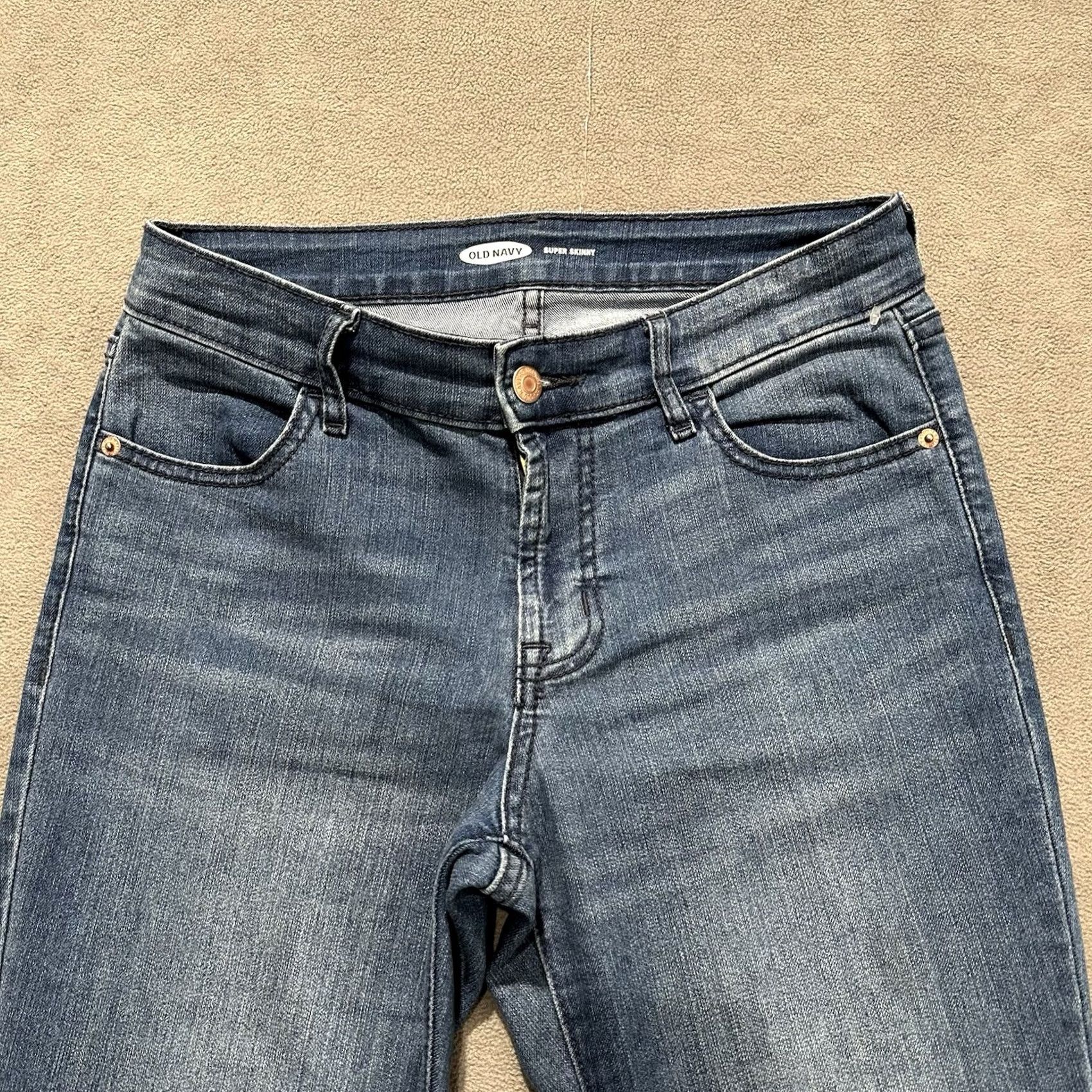Old Navy Old Navy Womens Jeans 4 Short Blue Denim Mid Rise Super Skinny Stretch GUC Size 27" / US 4 / IT 40 - 3 Thumbnail