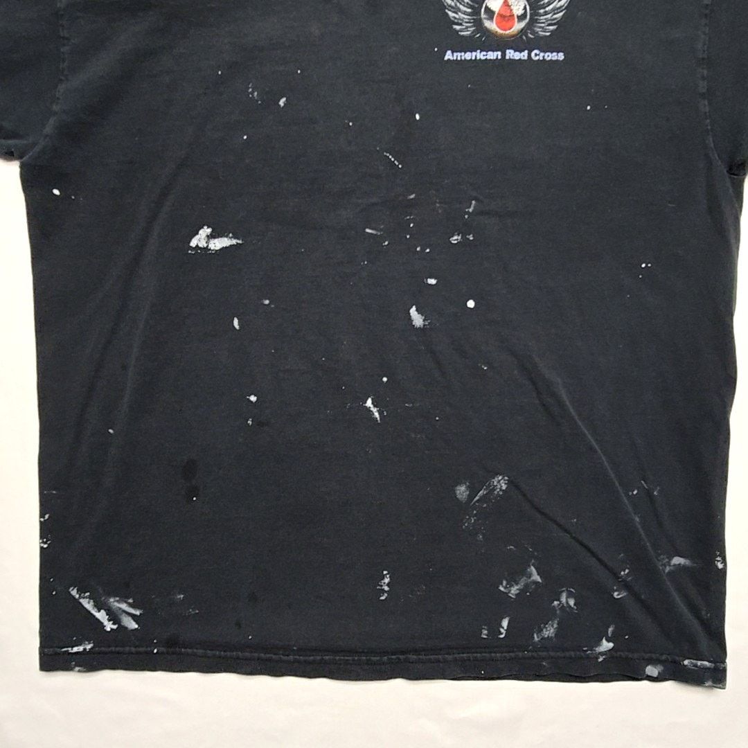 Jerzees Vintage American Red Cross Motor Black Paint Splatter XL Tee Size US XL / EU 56 / 4 - 8 Thumbnail