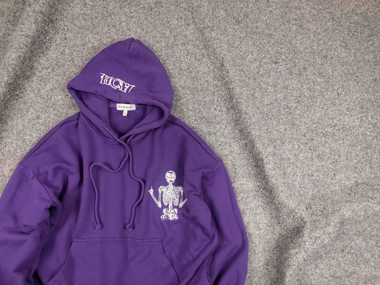 Japanese Brand Heaven Can Wait Design cropped Purple Skeleton Logo Hoodie Size US S / EU 44-46 / 1 - 4 Thumbnail