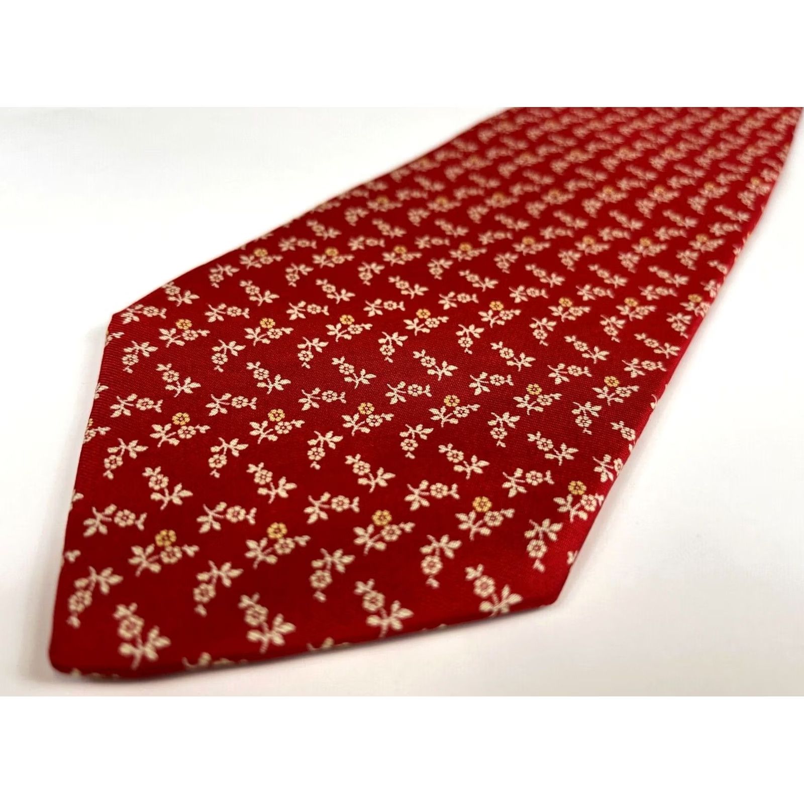 Brooks Brothers VINTAGE Brooks Brothers Makers Silk Tie Floral Hand Made in USA Men’s Tie Wide 57"-60" Red Silk Flower Preppy 3.75" Designer Mens Size ONE SIZE - 5 Thumbnail
