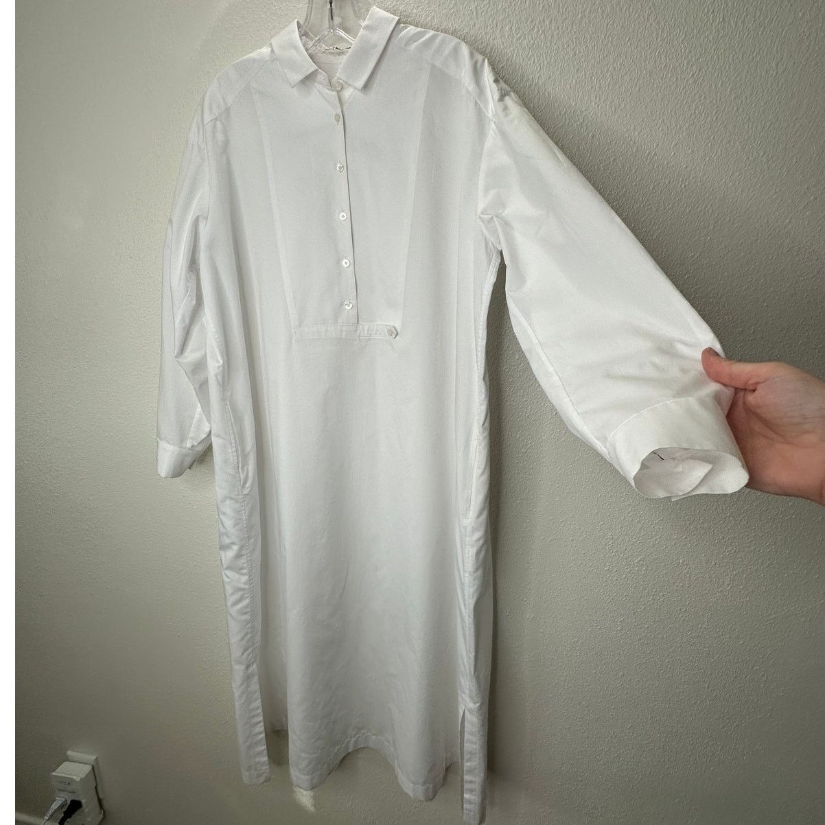 mina perhonen Mina Perhonen Siipi Cotton White 3/4 Button Shirt Dress 38 / Size S / US 4 / IT 40 - 1 Thumbnail