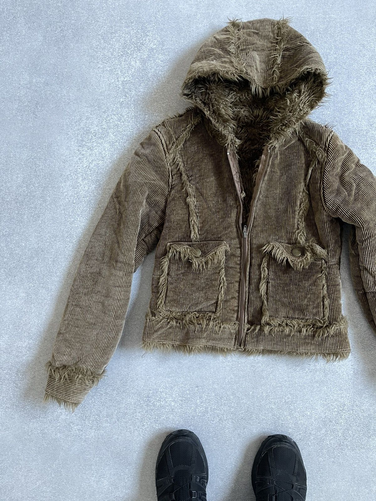 Hysteric Glamour Gipsy Vintage Y2k Faux Fur Archive Corduroy Hooded Jacket Size M / US 6-8 / IT 42-44 - 2 Thumbnail