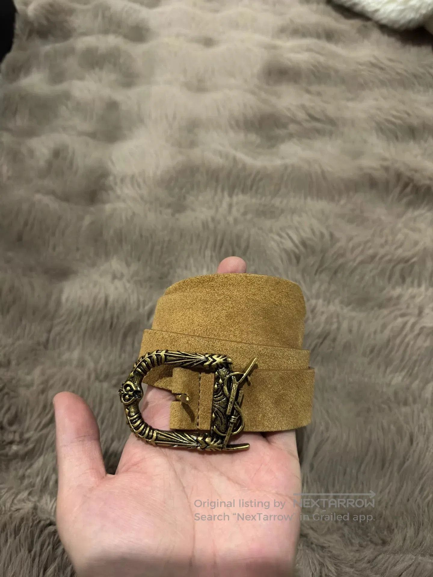Saint Laurent Paris Saint Laurent Gold Engraved Logo Belt. Size ONE SIZE - 9 Thumbnail