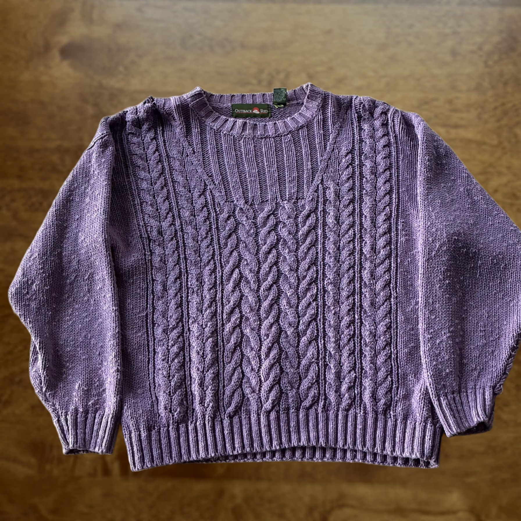 Vintage VINTAGE Outback Red Sweater Womens XL Purple Crew Neck Cable-Knit Pullover Size XL / US 12-14 / IT 48-50 - 1 Thumbnail