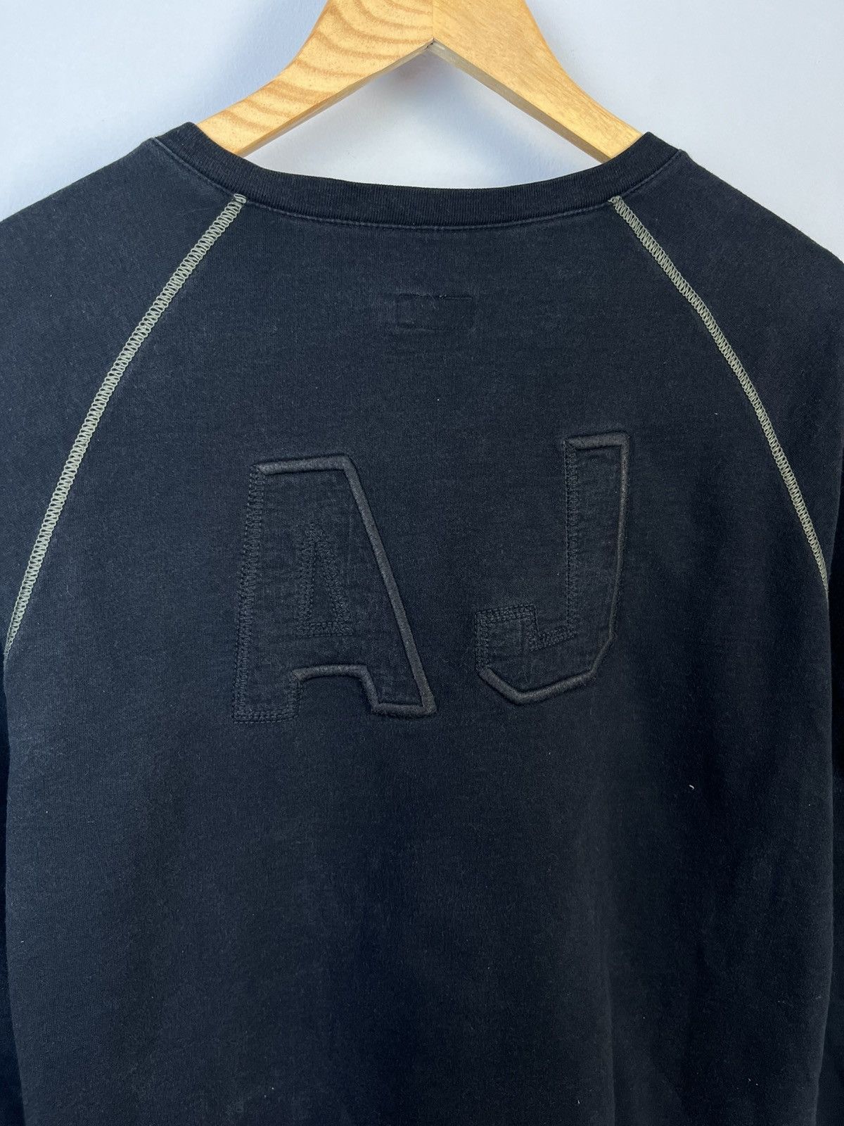 Armani × Vintage Armani Jeans Vintage Faded Y2K Big Logo Cotton Sweatshirt Size US XL / EU 56 / 4 - 6 Thumbnail