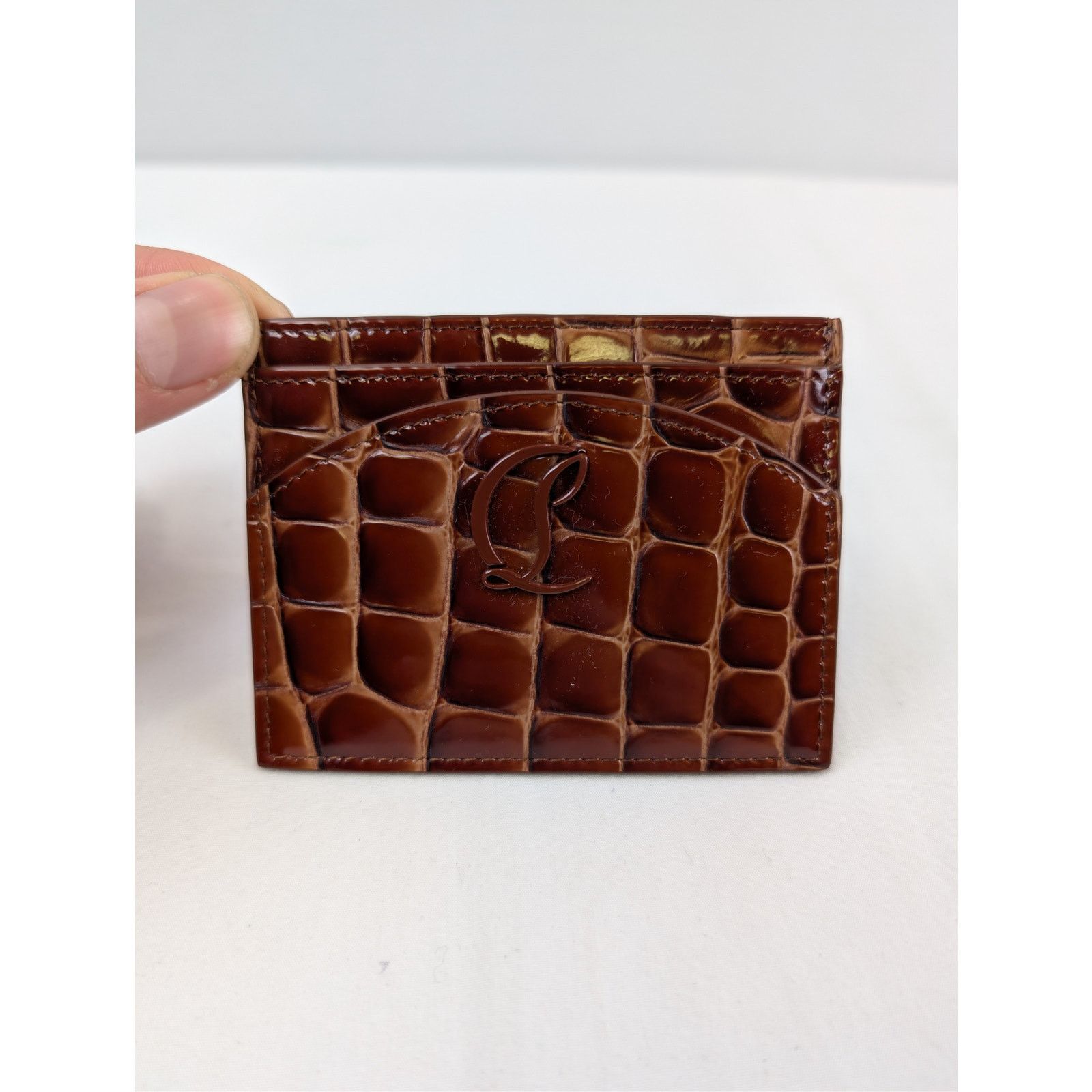 Christian Louboutin o1rshd1 Q:2 / croc-embossed leather card case Card Holder Size ONE SIZE - 10 Thumbnail