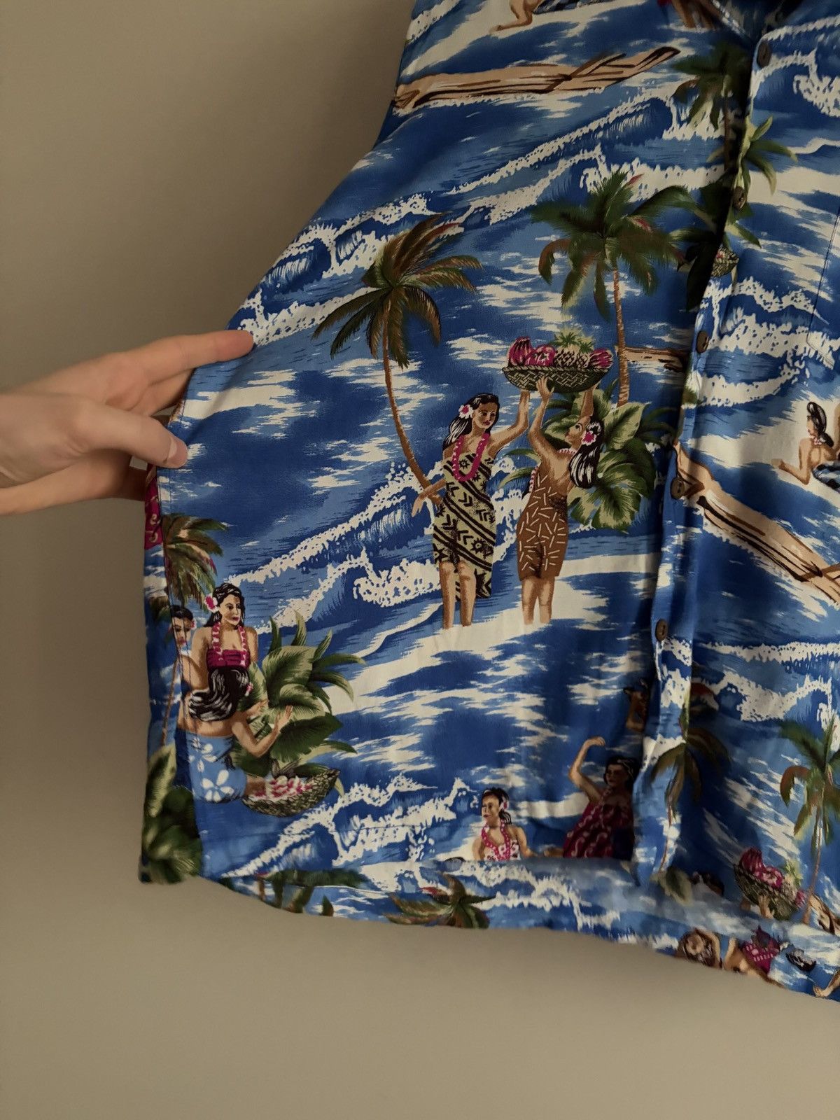 Vintage Vintage Blue Hawaiian Rayon Aloha Shirt Size US M / EU 48-50 / 2 - 5 Thumbnail
