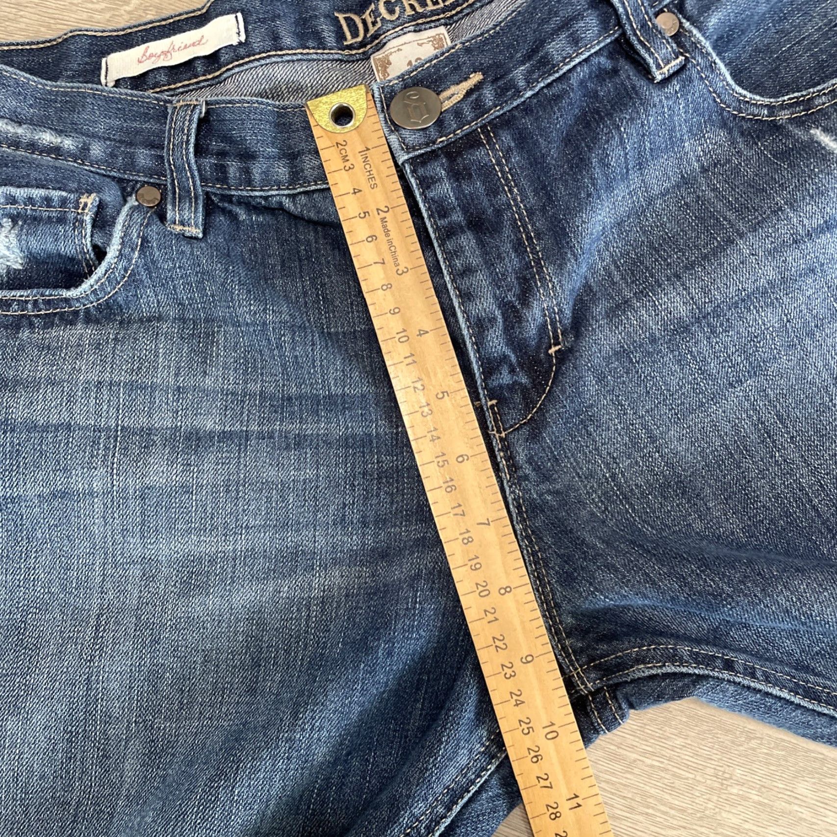 Decree VINTAGE Decree Boyfriend Jeans Distressed Capris Juniors Size 13 Blue Women's Size 34" / US 12 / IT 48 - 6 Thumbnail
