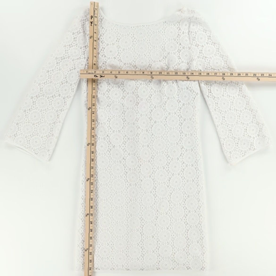 Lilly Pulitzer Lilly Pulitzer Topanga Crochet Lace Solid 3/4 Sleeve Dress White Women's S Shirt Size S / US 4 / IT 40 - 4 Thumbnail