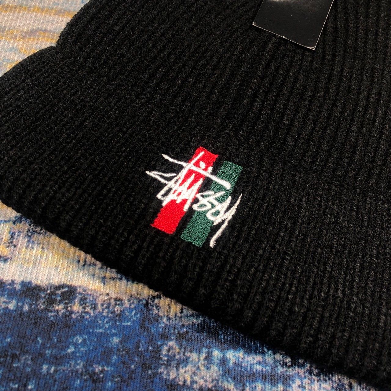 Stussy × Vintage Stussy Bars Logo Cuff Beanie Size ONE SIZE - 3 Thumbnail