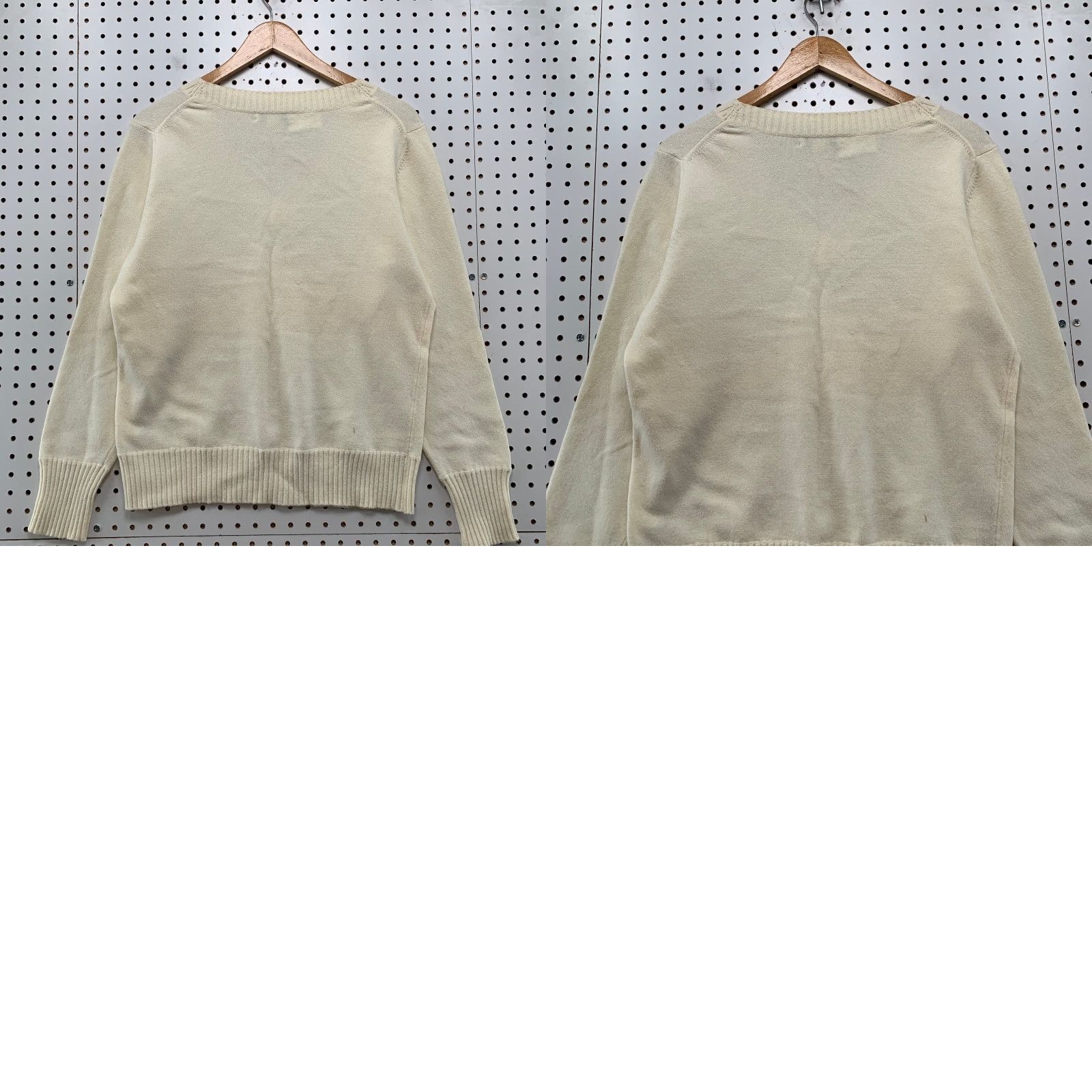 Banana Republic VINTAGE Banana Republic Merino Wool Sweater Womens XL Cream Fine Italian V Neck Size XL / US 12-14 / IT 48-50 - 9 Thumbnail