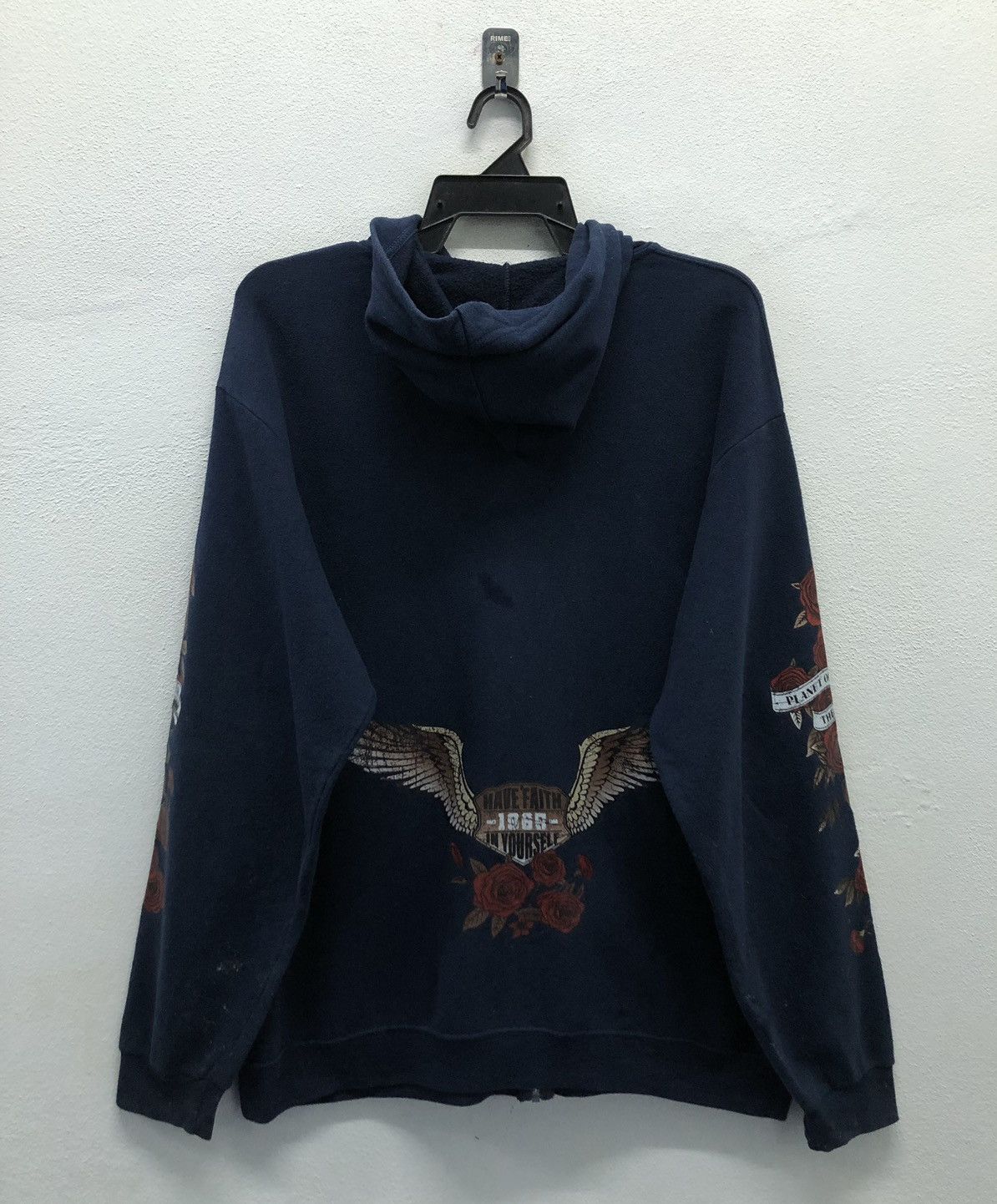 Vintage Vintage Fruit Of The Loom Planet Of The Earth Jacket Hoodie Size US L / EU 52-54 / 3 - 1 Thumbnail