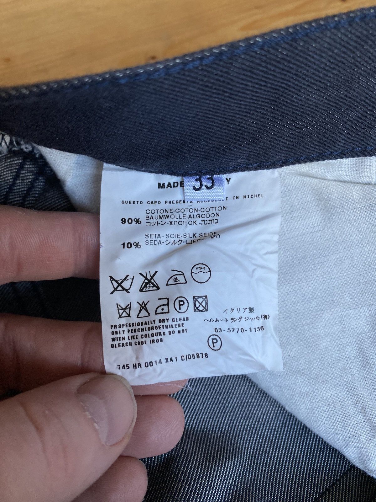 Helmut Lang Classic Cut Raw Silk Denim Size US 33 - 4 Thumbnail