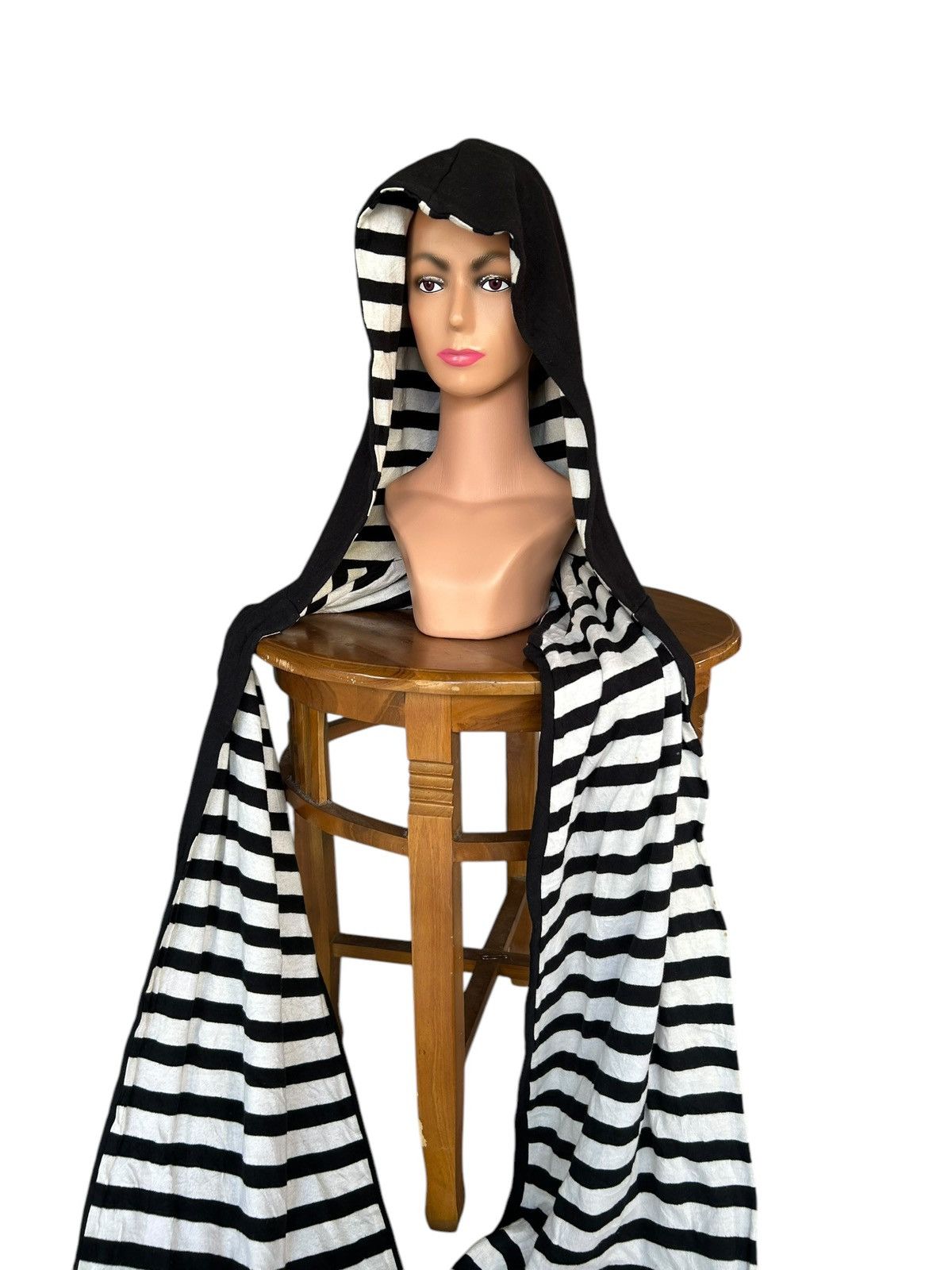 Japanese Brand × Kapital × Vintage Japanese Stripe Big Balaclava Scarf Hoodie Reversible Size ONE SIZE - 6 Thumbnail